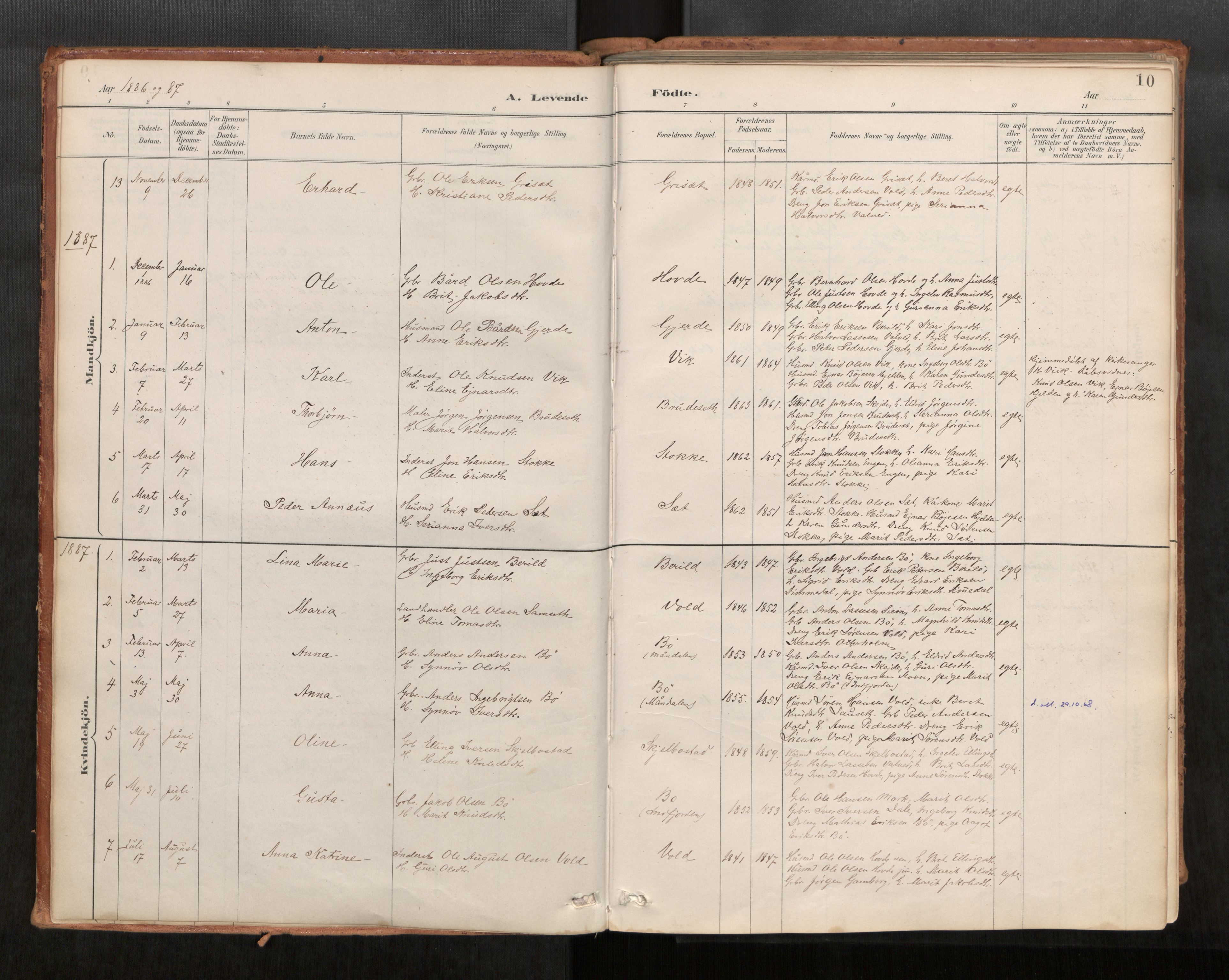 Ministerialprotokoller, klokkerbøker og fødselsregistre - Møre og Romsdal, AV/SAT-A-1454/543/L0568: Parish register (official) no. 543A03, 1885-1915, p. 10