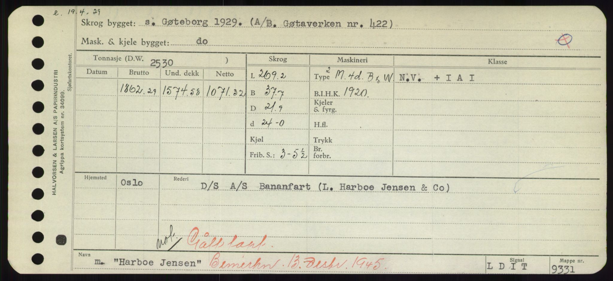 Sjøfartsdirektoratet med forløpere, Skipsmålingen, AV/RA-S-1627/H/Hd/L0014: Fartøy, H-Havl, p. 301