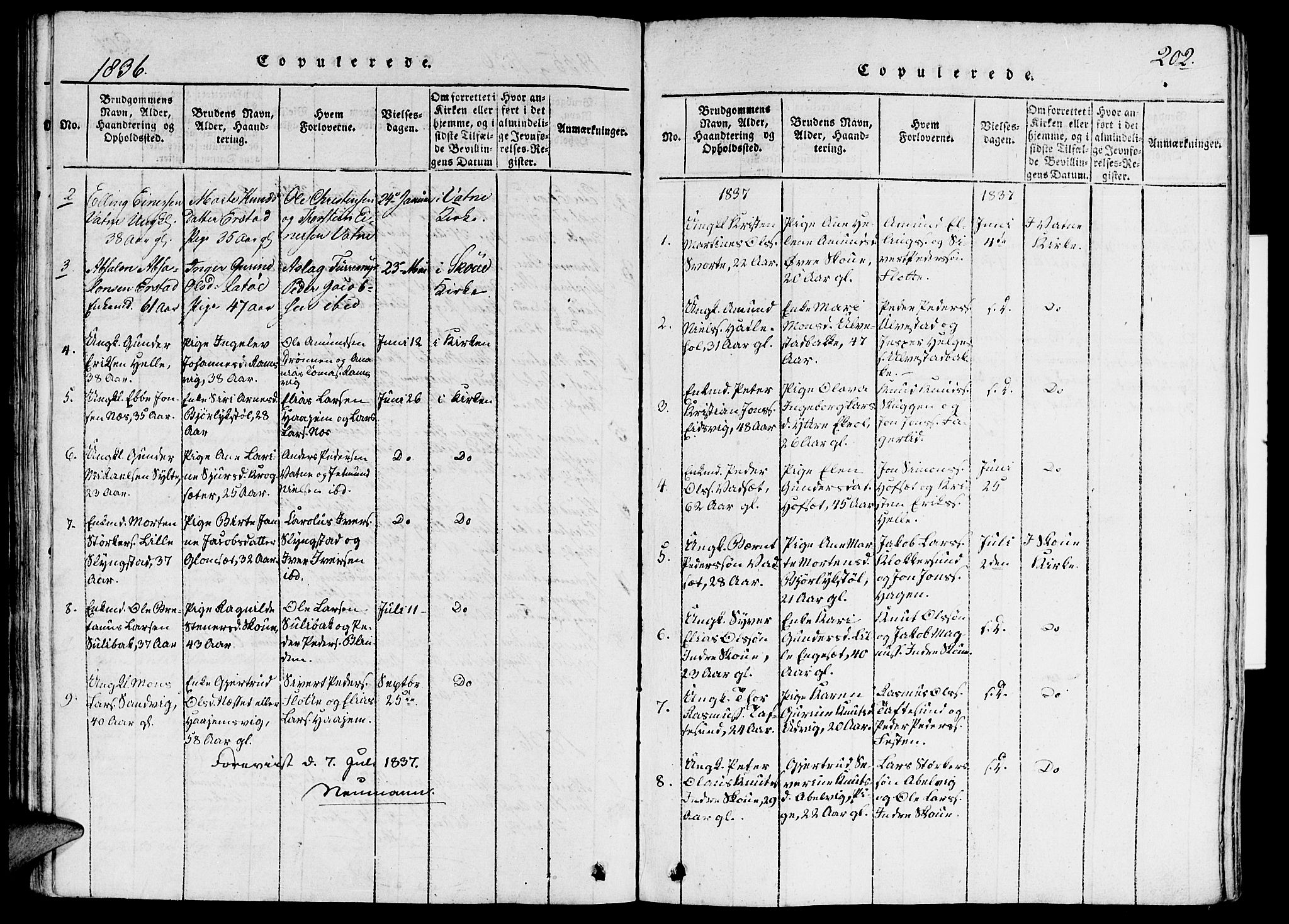 Ministerialprotokoller, klokkerbøker og fødselsregistre - Møre og Romsdal, AV/SAT-A-1454/524/L0351: Parish register (official) no. 524A03, 1816-1838, p. 202