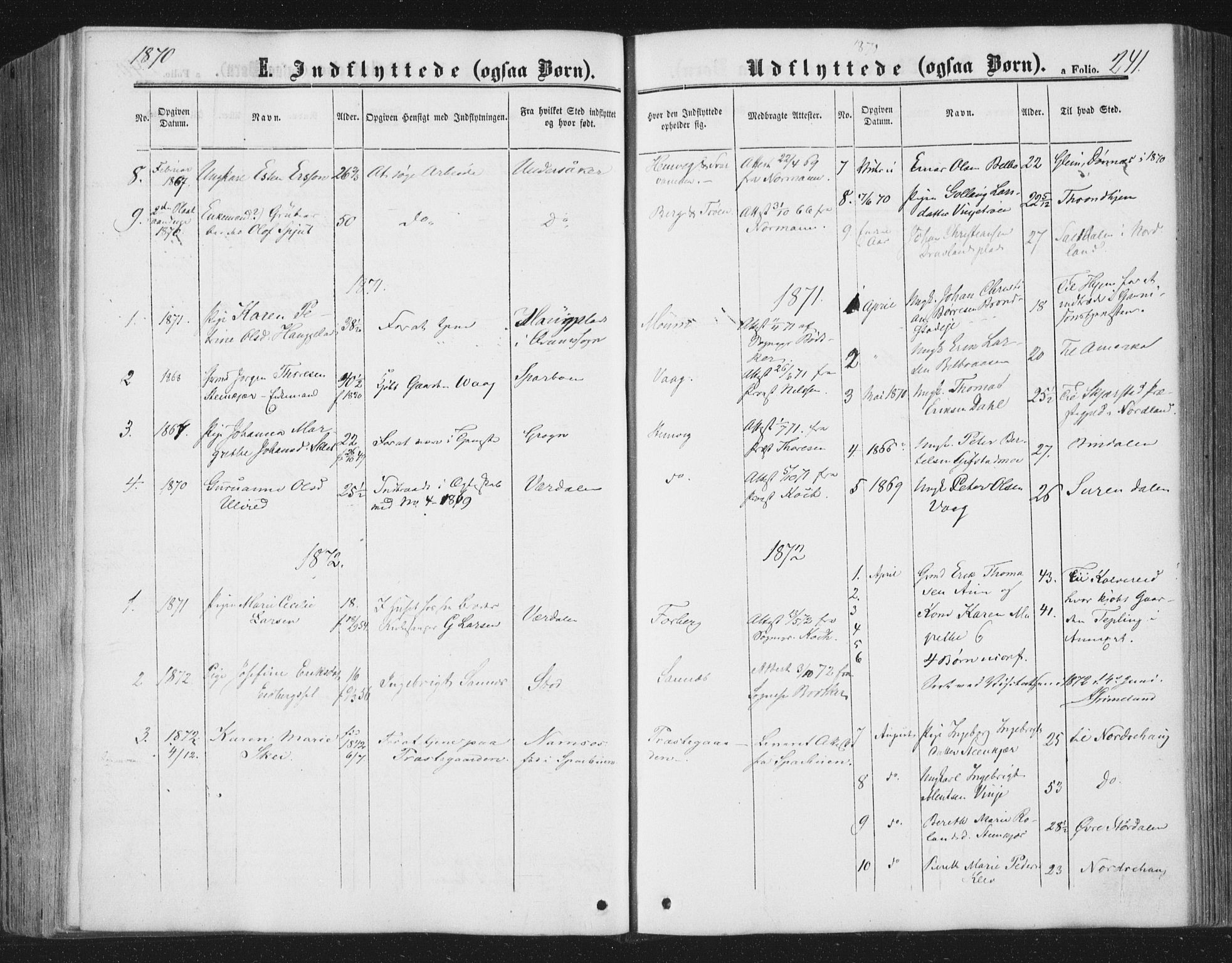 Ministerialprotokoller, klokkerbøker og fødselsregistre - Nord-Trøndelag, AV/SAT-A-1458/749/L0472: Parish register (official) no. 749A06, 1857-1873, p. 241