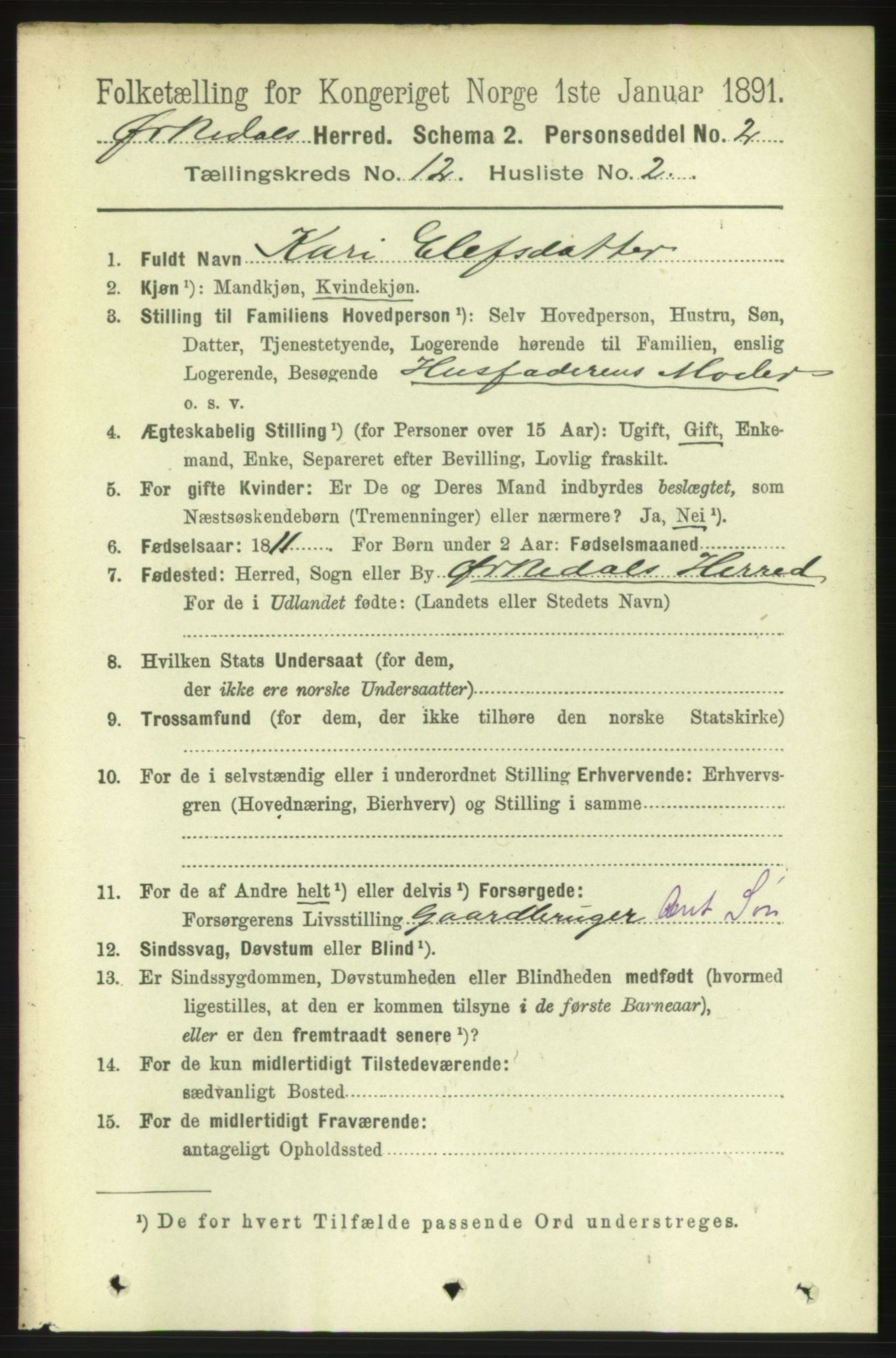 RA, 1891 census for 1638 Orkdal, 1891, p. 5586