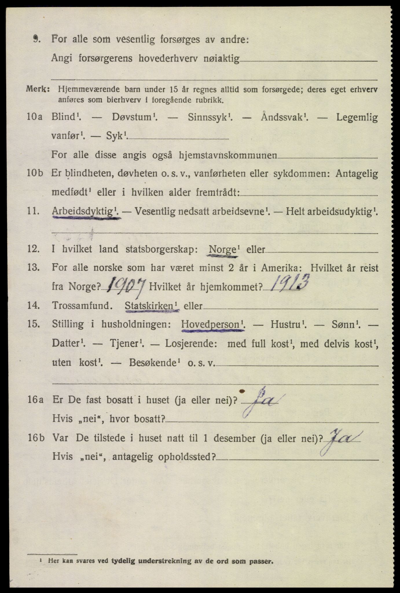 SAK, 1920 census for Birkenes, 1920, p. 1920