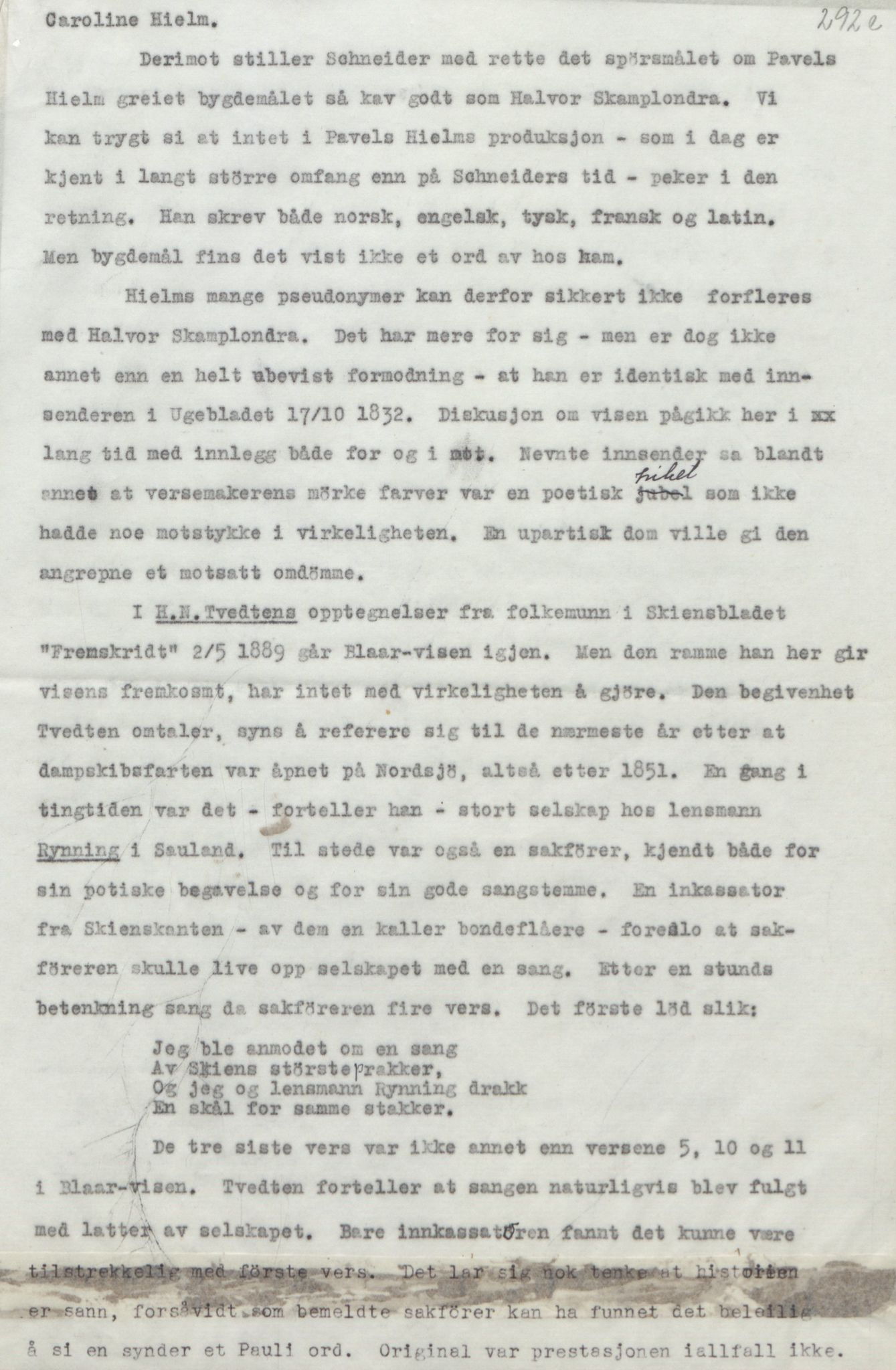 Rikard Berge, TEMU/TGM-A-1003/F/L0018/0056: 600-656 / 655 Brev, kataloger og andre papir til Rikard Berge. Konvolutten merka: Postpapir8, 1910-1950