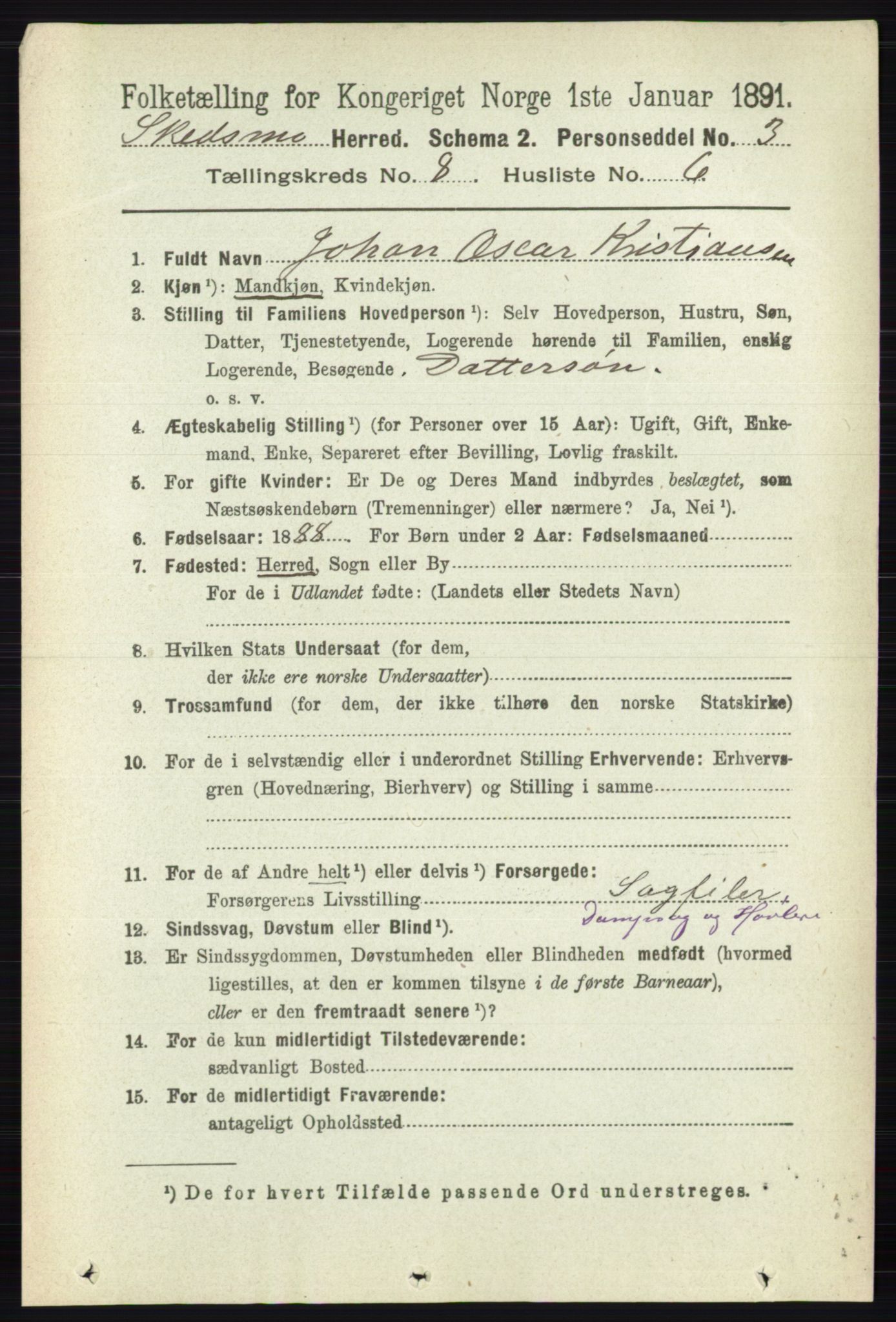 RA, 1891 census for 0231 Skedsmo, 1891, p. 4066