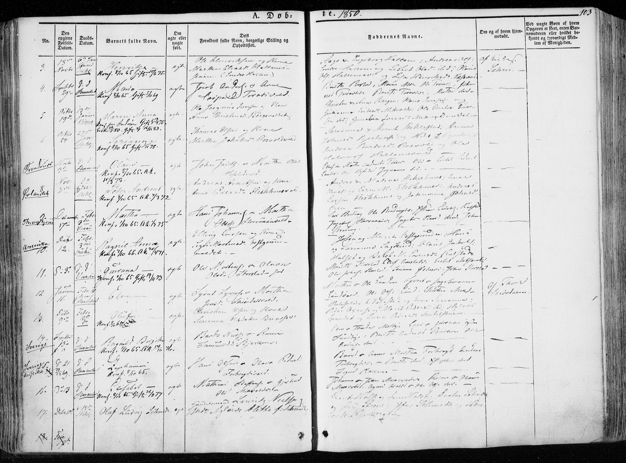 Ministerialprotokoller, klokkerbøker og fødselsregistre - Nord-Trøndelag, SAT/A-1458/723/L0239: Parish register (official) no. 723A08, 1841-1851, p. 103