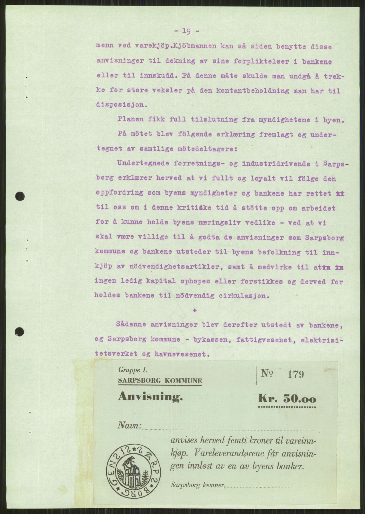 Forsvaret, Forsvarets krigshistoriske avdeling, AV/RA-RAFA-2017/Y/Ya/L0013: II-C-11-31 - Fylkesmenn.  Rapporter om krigsbegivenhetene 1940., 1940, p. 167