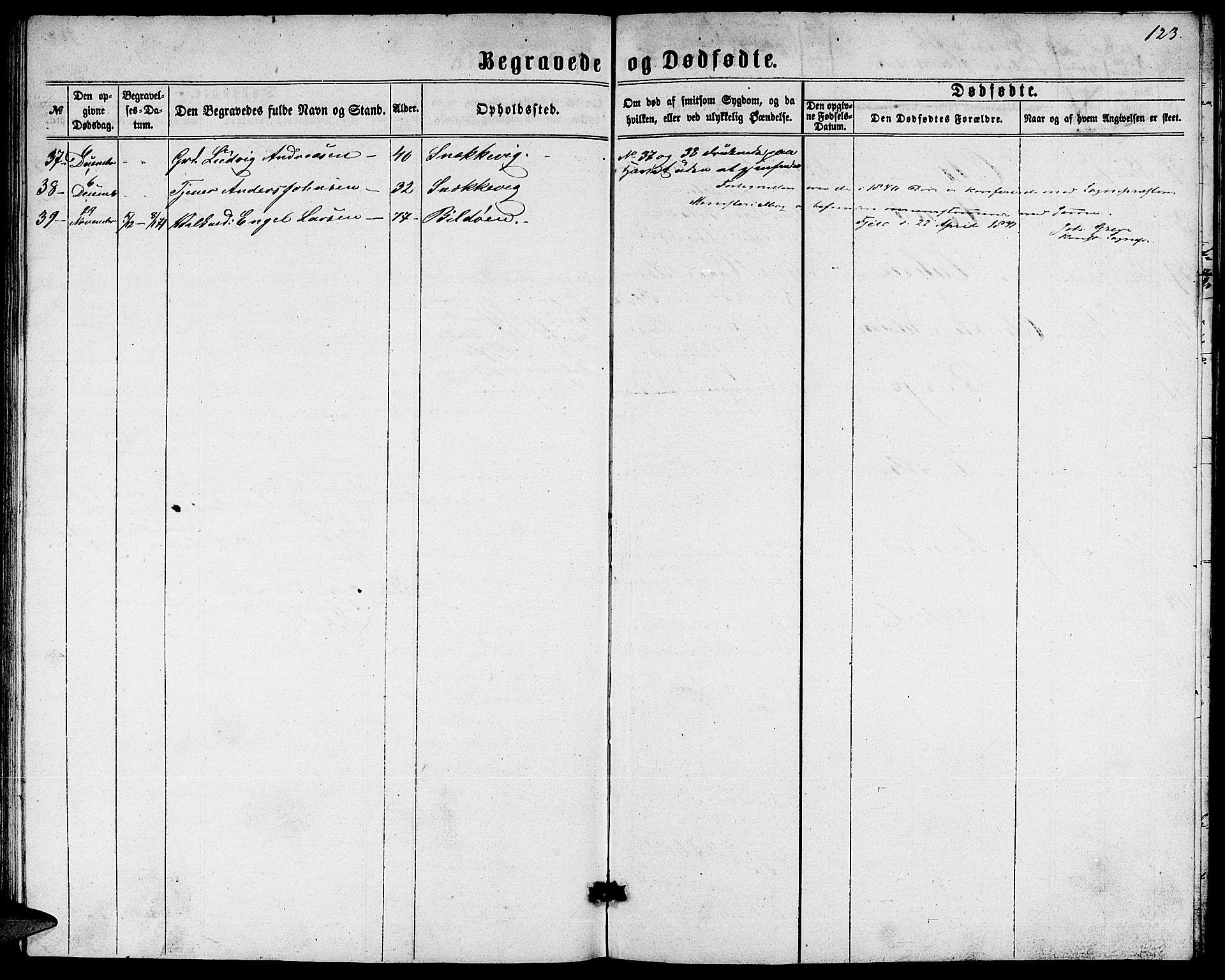Fjell sokneprestembete, SAB/A-75301/H/Hab: Parish register (copy) no. A 1, 1861-1870, p. 123