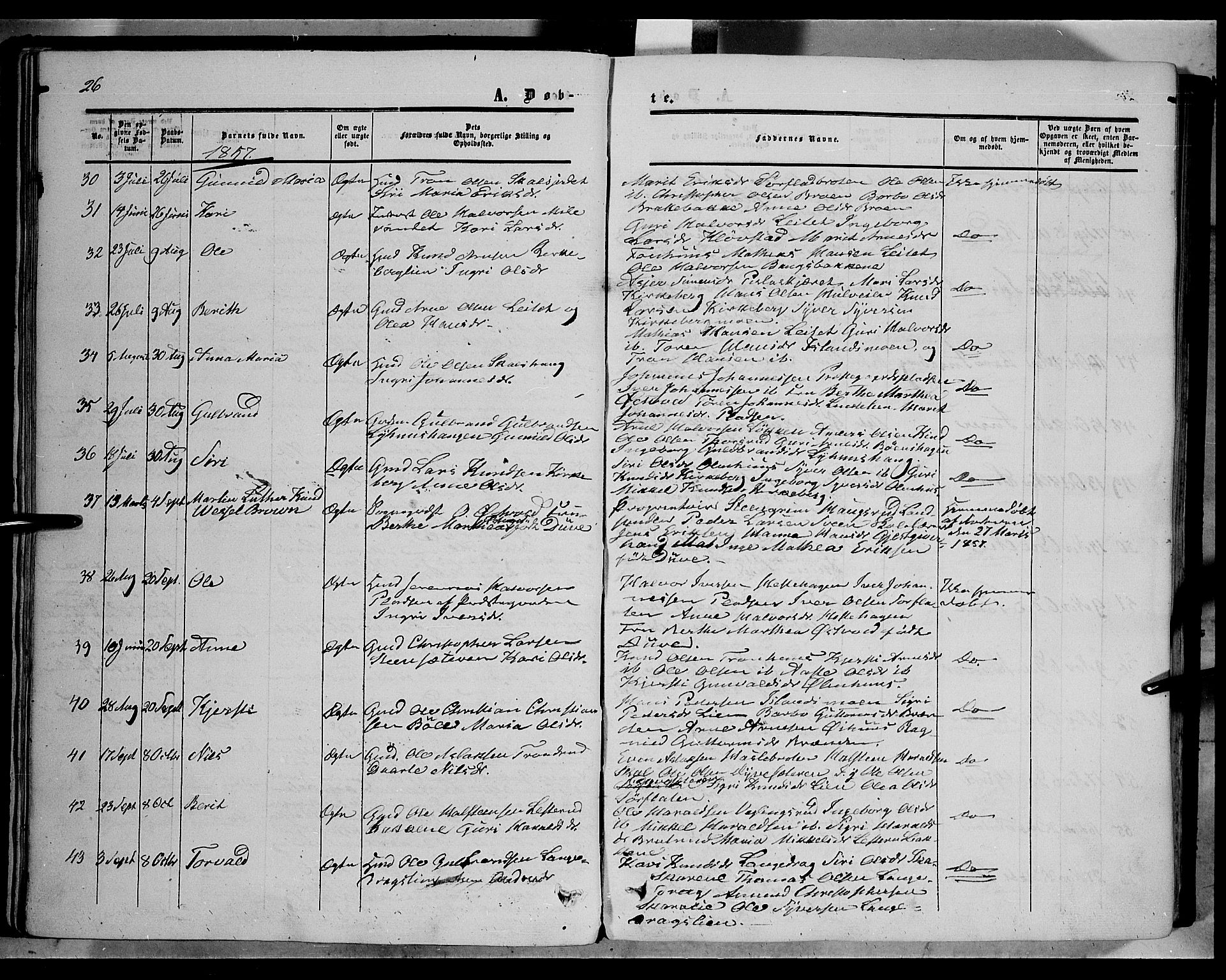 Sør-Aurdal prestekontor, AV/SAH-PREST-128/H/Ha/Haa/L0005: Parish register (official) no. 5, 1849-1876, p. 26