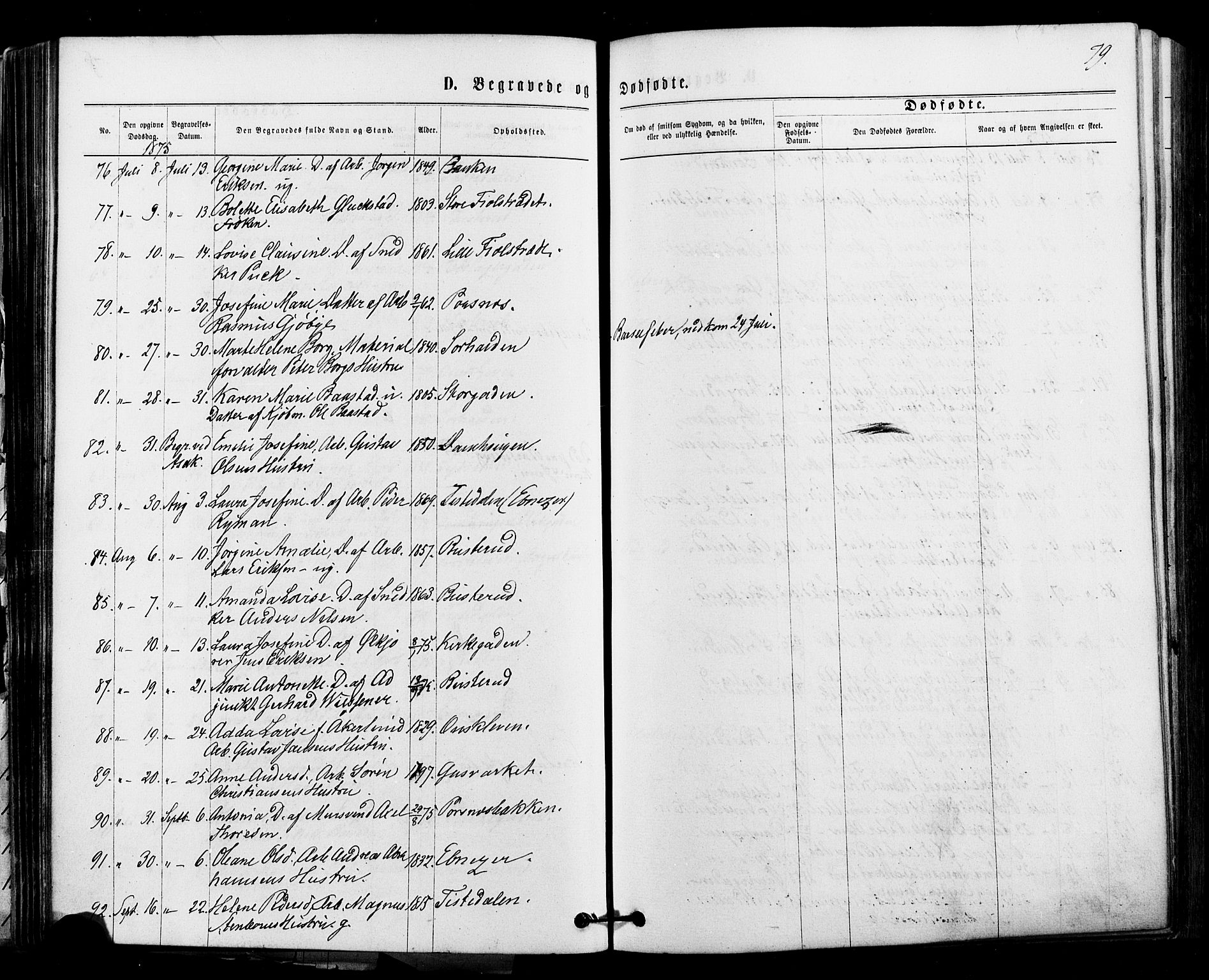 Halden prestekontor Kirkebøker, AV/SAO-A-10909/F/Fa/L0010: Parish register (official) no. I 10, 1866-1877, p. 79