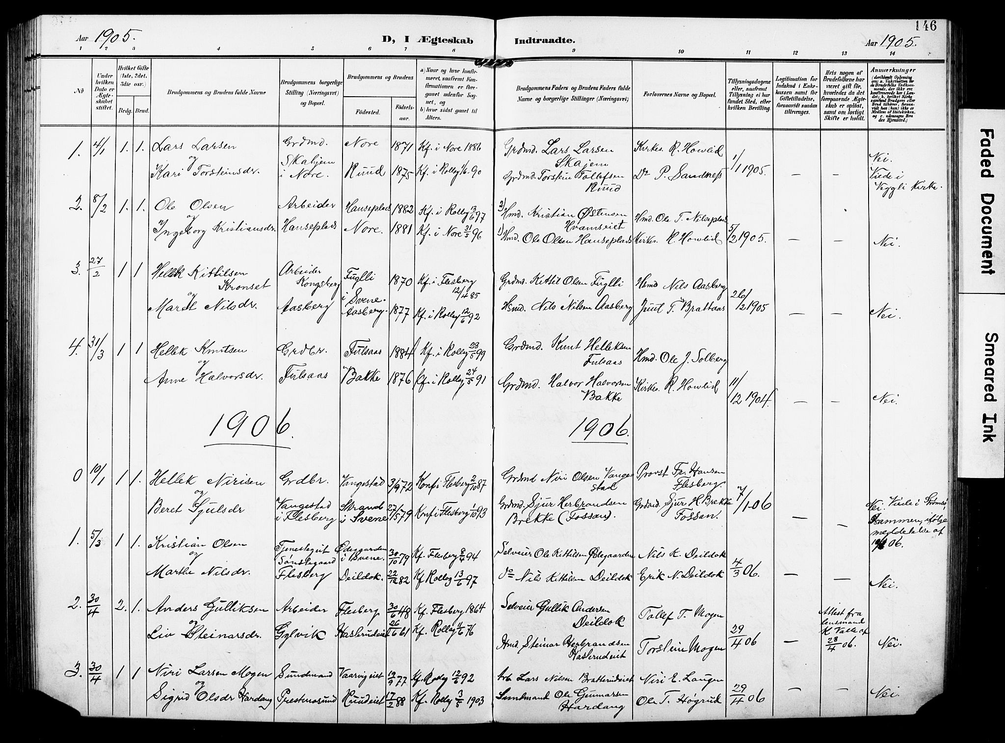 Rollag kirkebøker, AV/SAKO-A-240/G/Ga/L0005: Parish register (copy) no. I 5, 1904-1932, p. 146