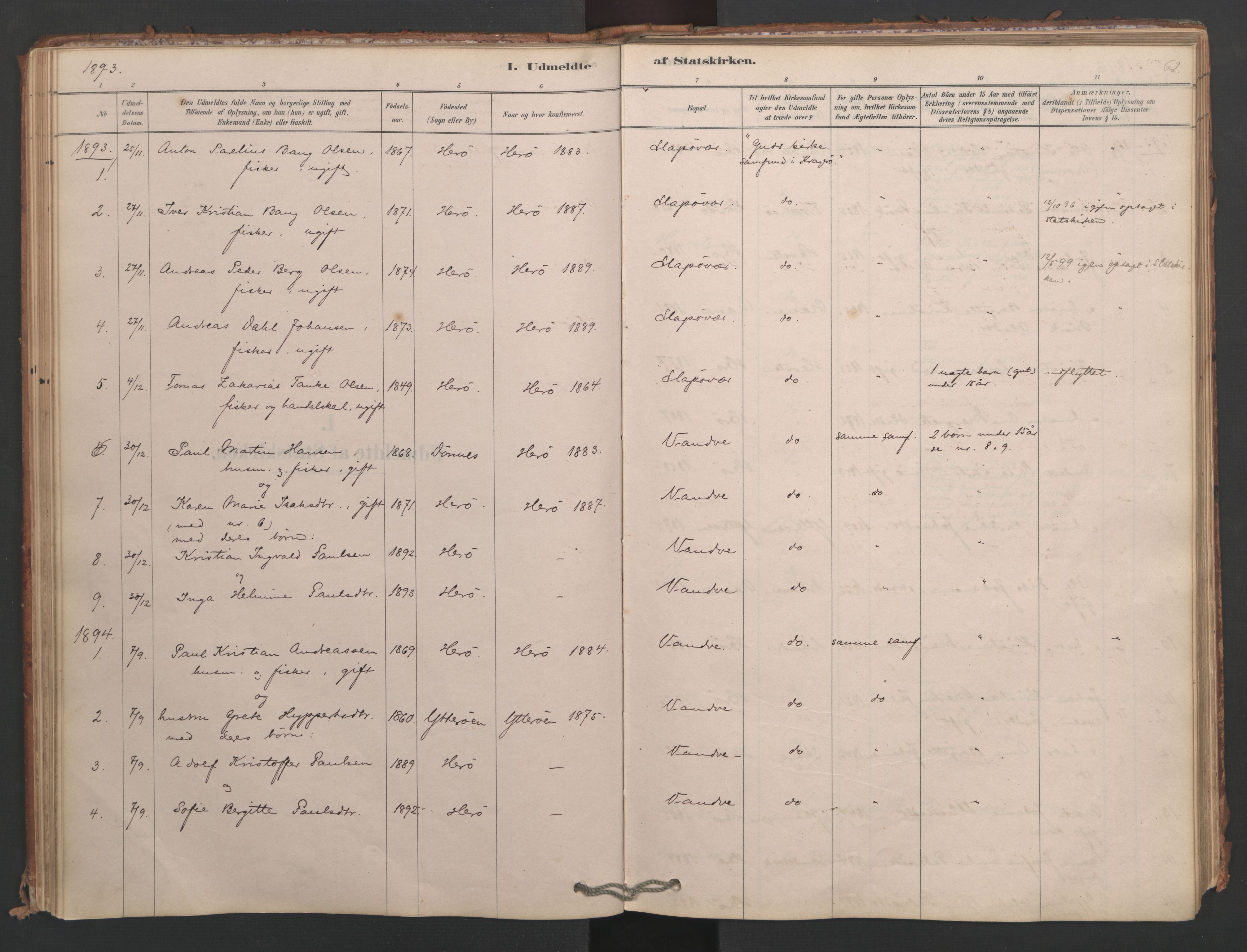Ministerialprotokoller, klokkerbøker og fødselsregistre - Nordland, AV/SAT-A-1459/834/L0509: Parish register (official) no. 834A07, 1878-1937, p. 62
