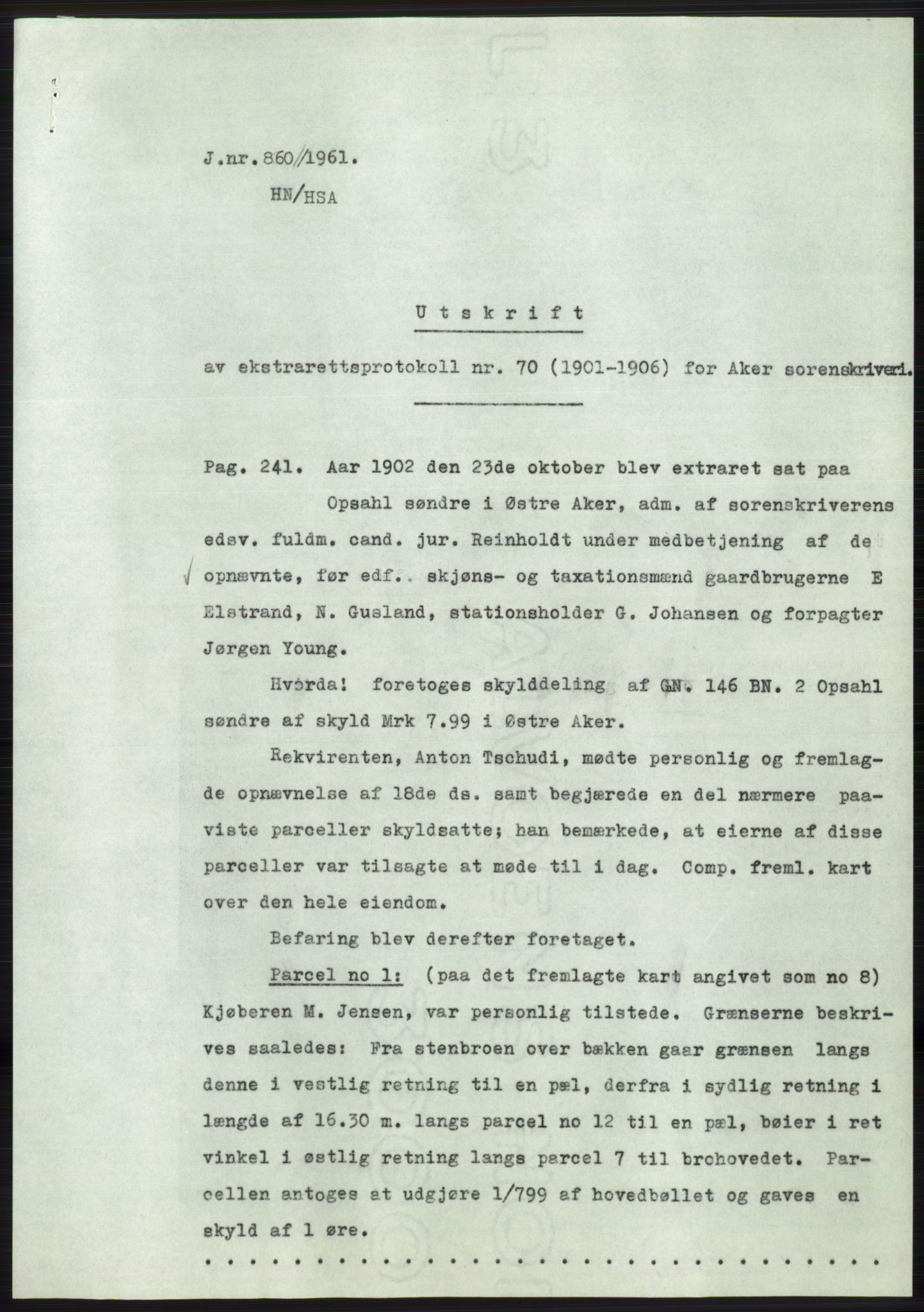 Statsarkivet i Oslo, SAO/A-10621/Z/Zd/L0013: Avskrifter, j.nr 16-1099/1961, 1961, p. 355