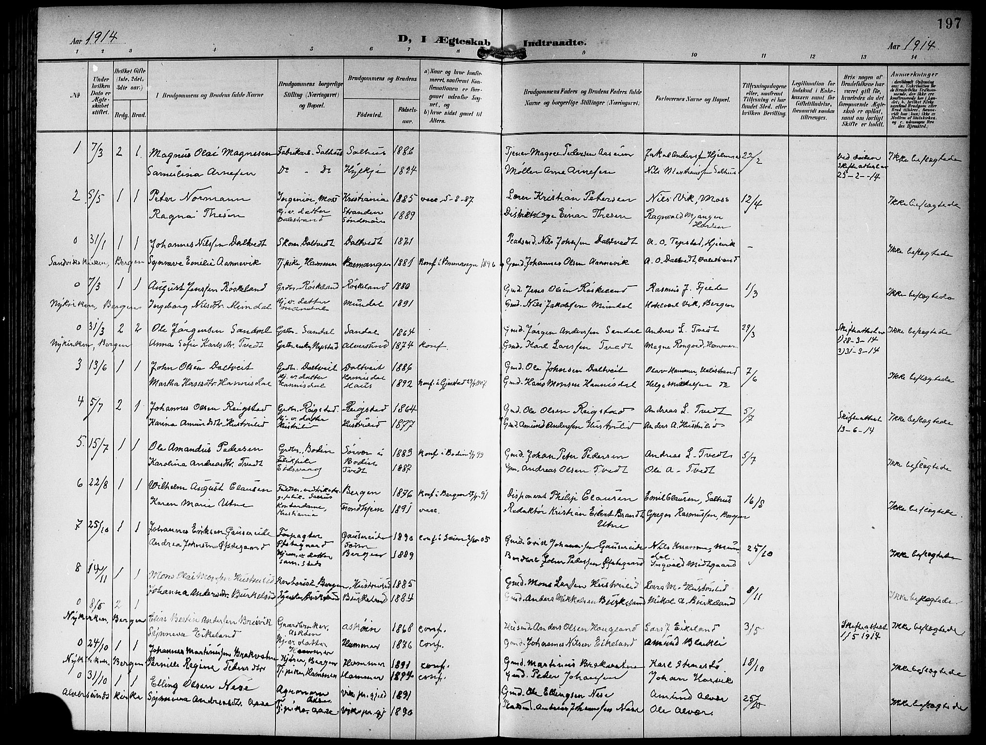 Hamre sokneprestembete, AV/SAB-A-75501/H/Ha/Hab: Parish register (copy) no. B 4, 1898-1919, p. 197