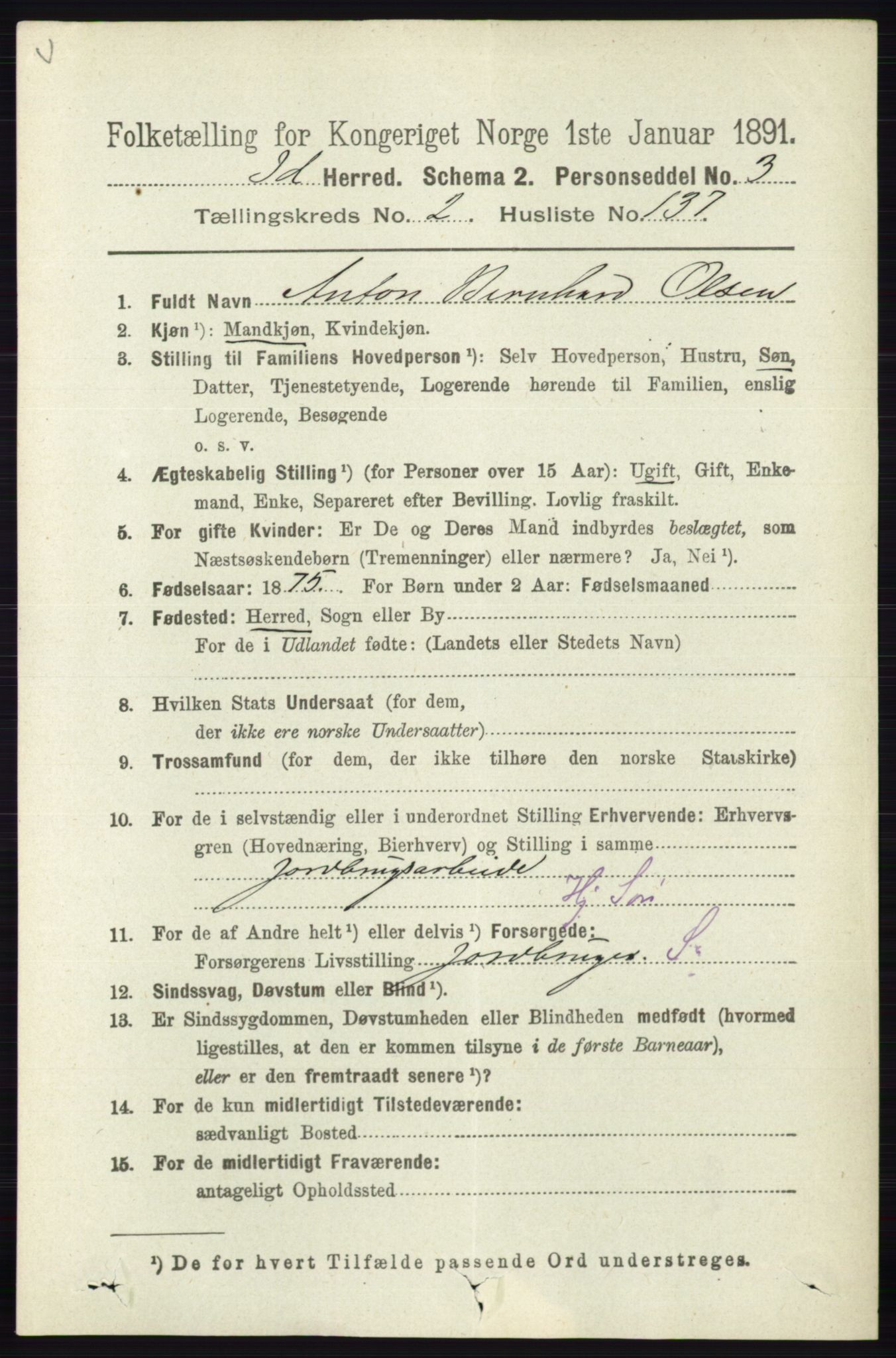 RA, 1891 census for 0117 Idd, 1891, p. 2080