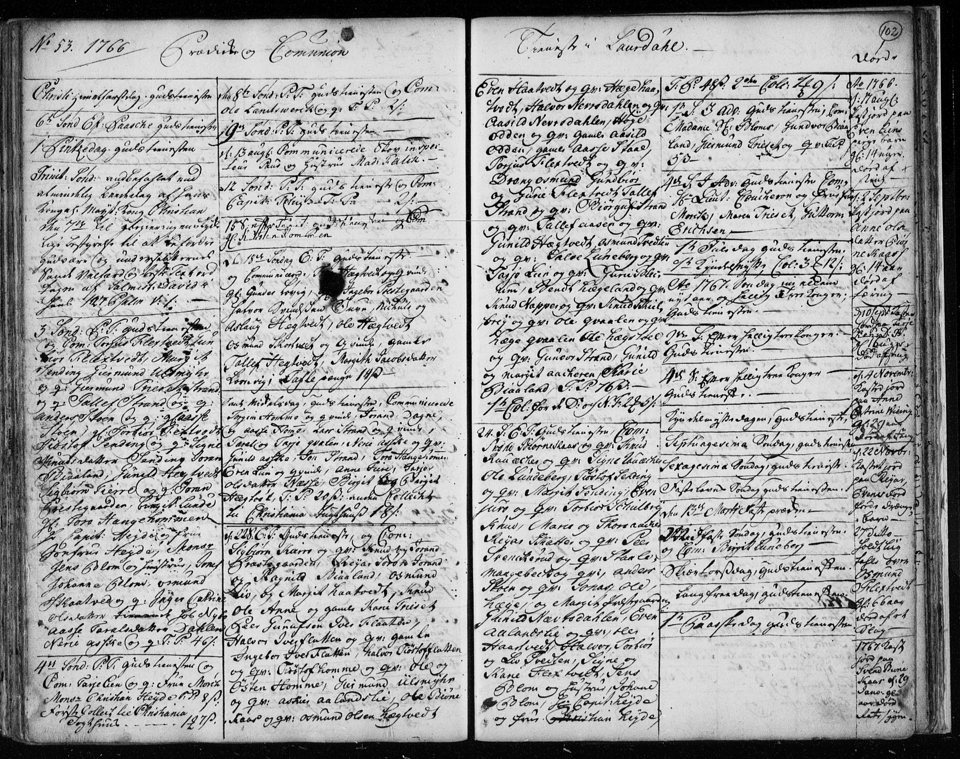 Lårdal kirkebøker, AV/SAKO-A-284/F/Fa/L0003: Parish register (official) no. I 3, 1754-1790, p. 102