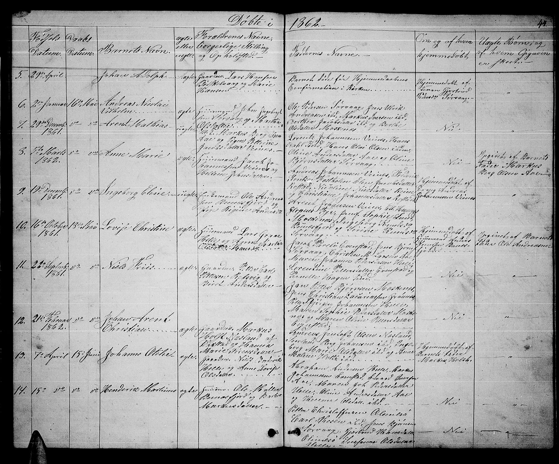 Ministerialprotokoller, klokkerbøker og fødselsregistre - Nordland, SAT/A-1459/886/L1224: Parish register (copy) no. 886C01, 1843-1873, p. 44