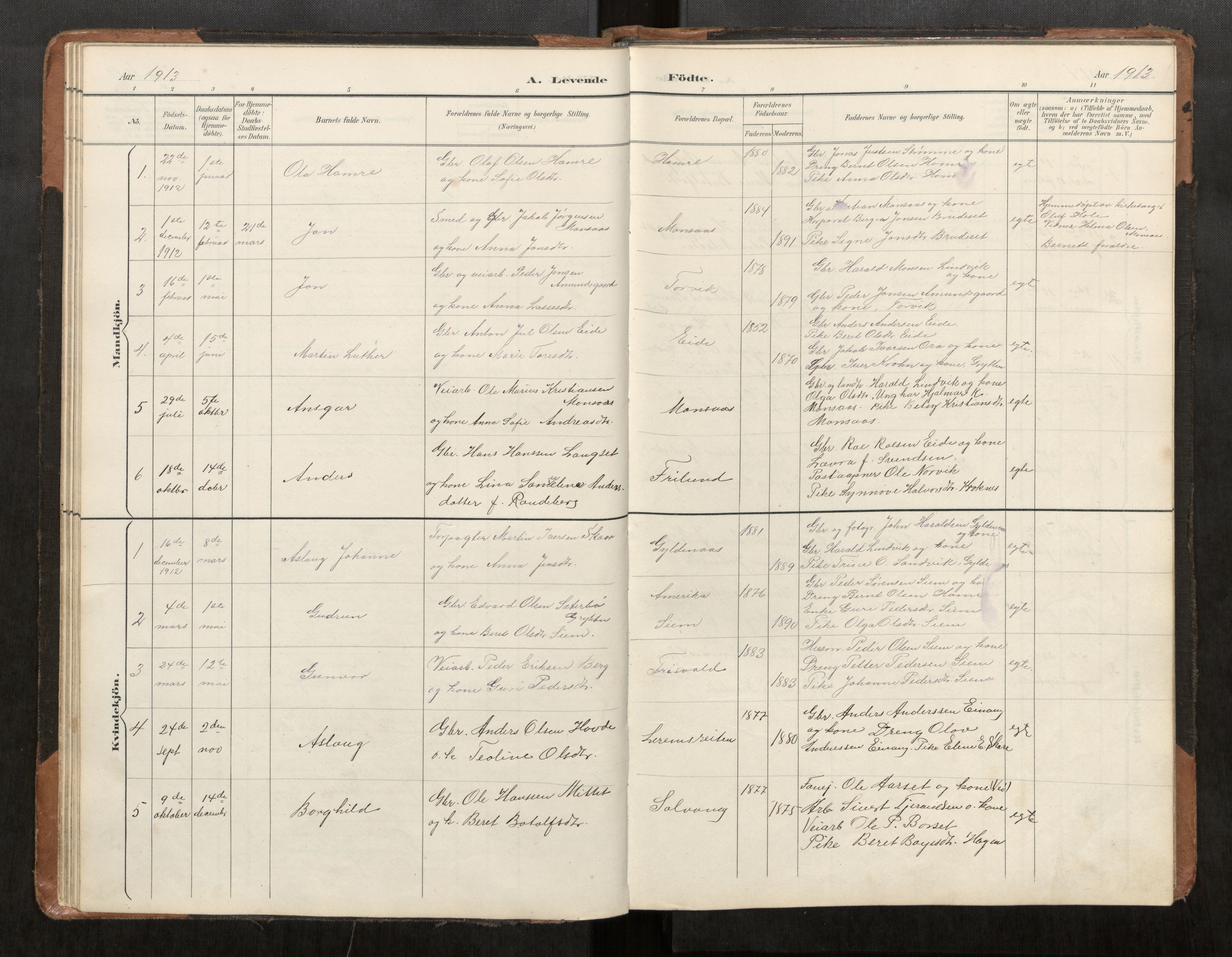 Ministerialprotokoller, klokkerbøker og fødselsregistre - Møre og Romsdal, AV/SAT-A-1454/542/L0561: Parish register (copy) no. 542C03, 1893-1931