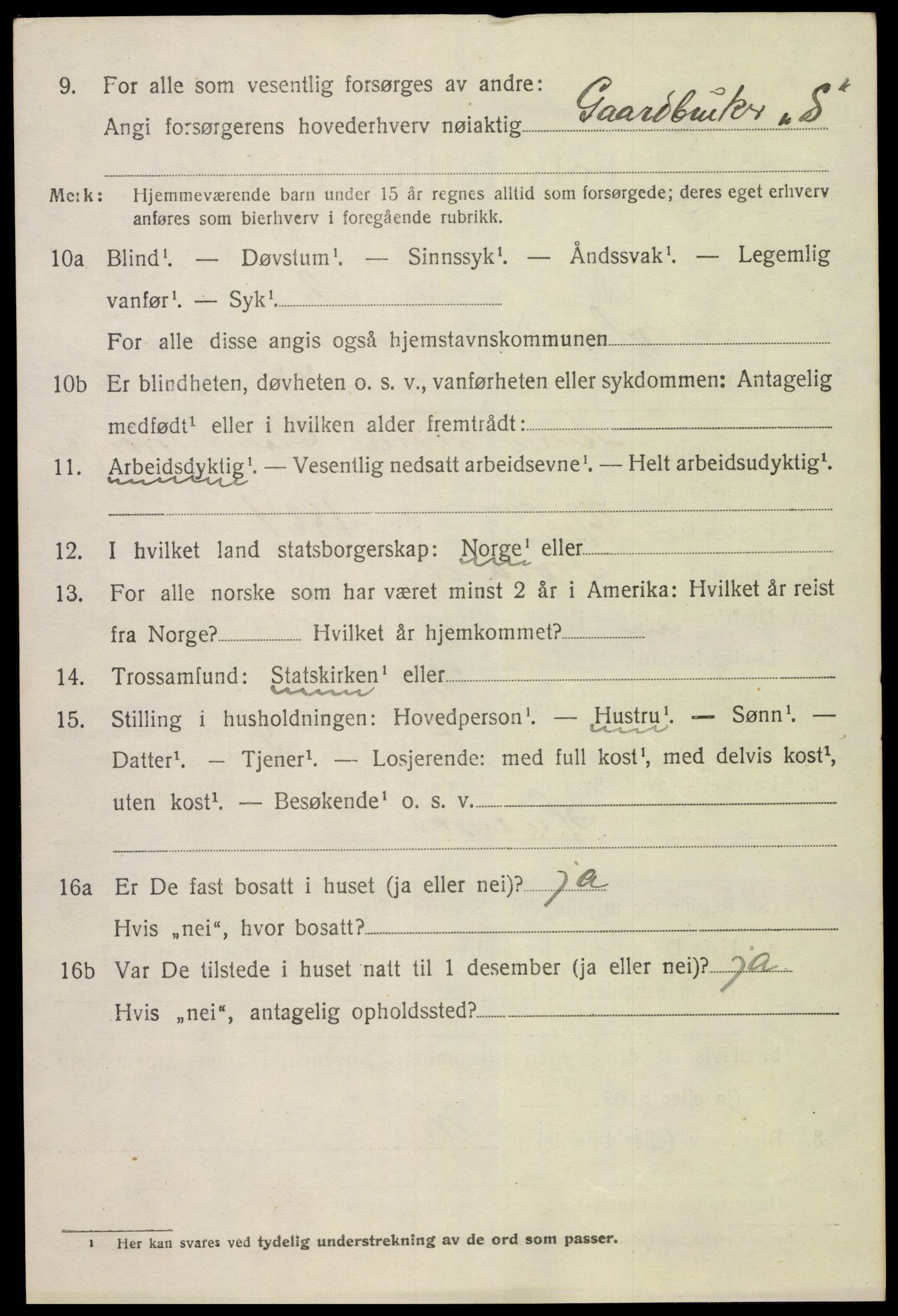 SAK, 1920 census for Froland, 1920, p. 4284