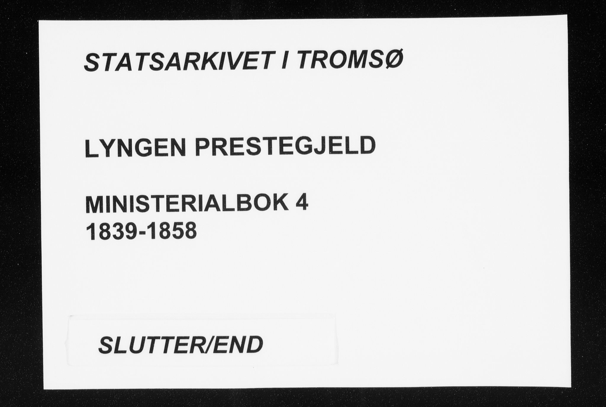 Lyngen sokneprestembete, AV/SATØ-S-1289/H/He/Hea/L0004kirke: Parish register (official) no. 4, 1839-1858