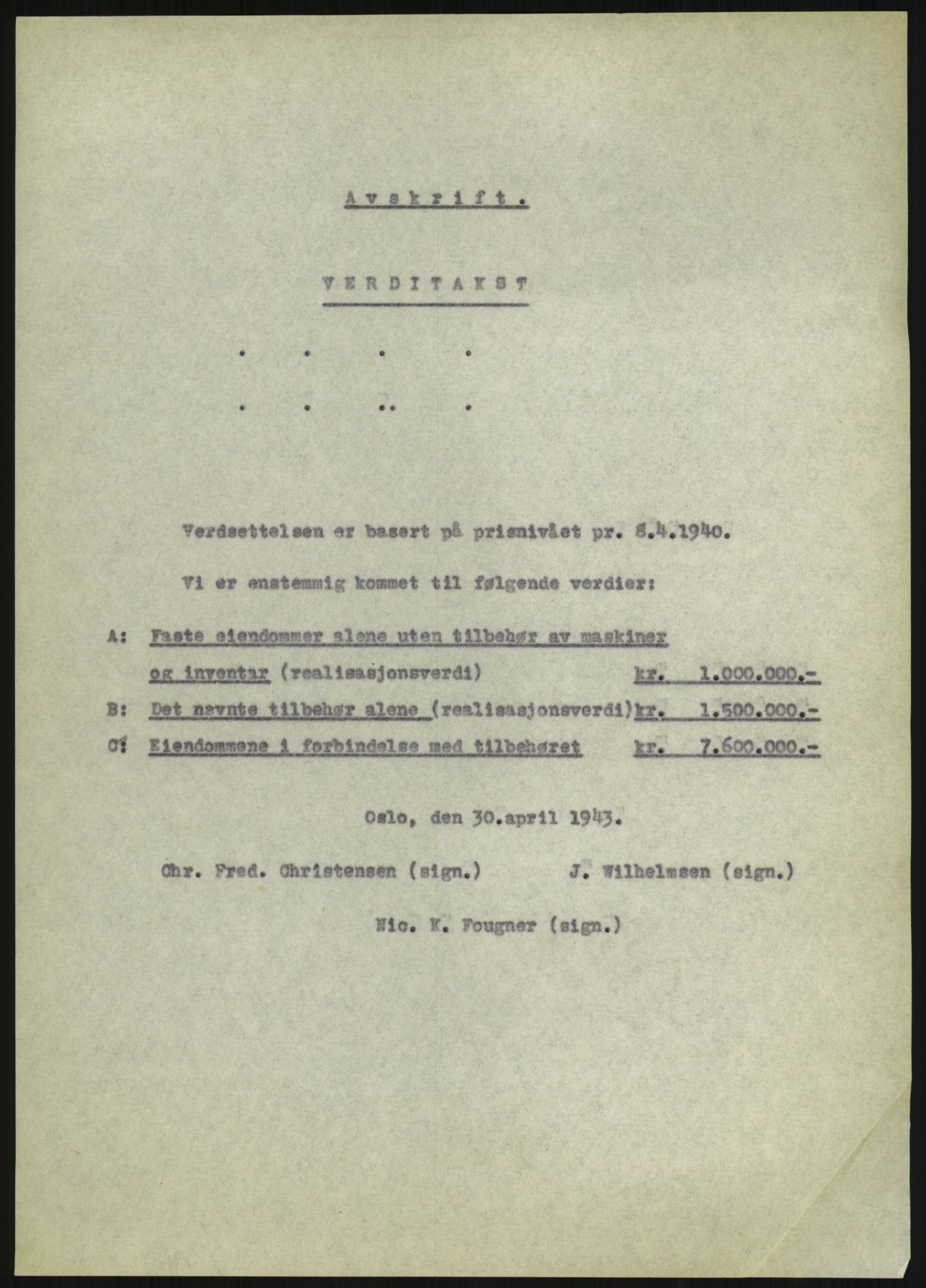 Fredrikstad mekaniske verksted, AV/RA-PA-1807/Q/L0001: Bygninger, Finansiering, Takst, Nyanlegg, 1935-1954, p. 71