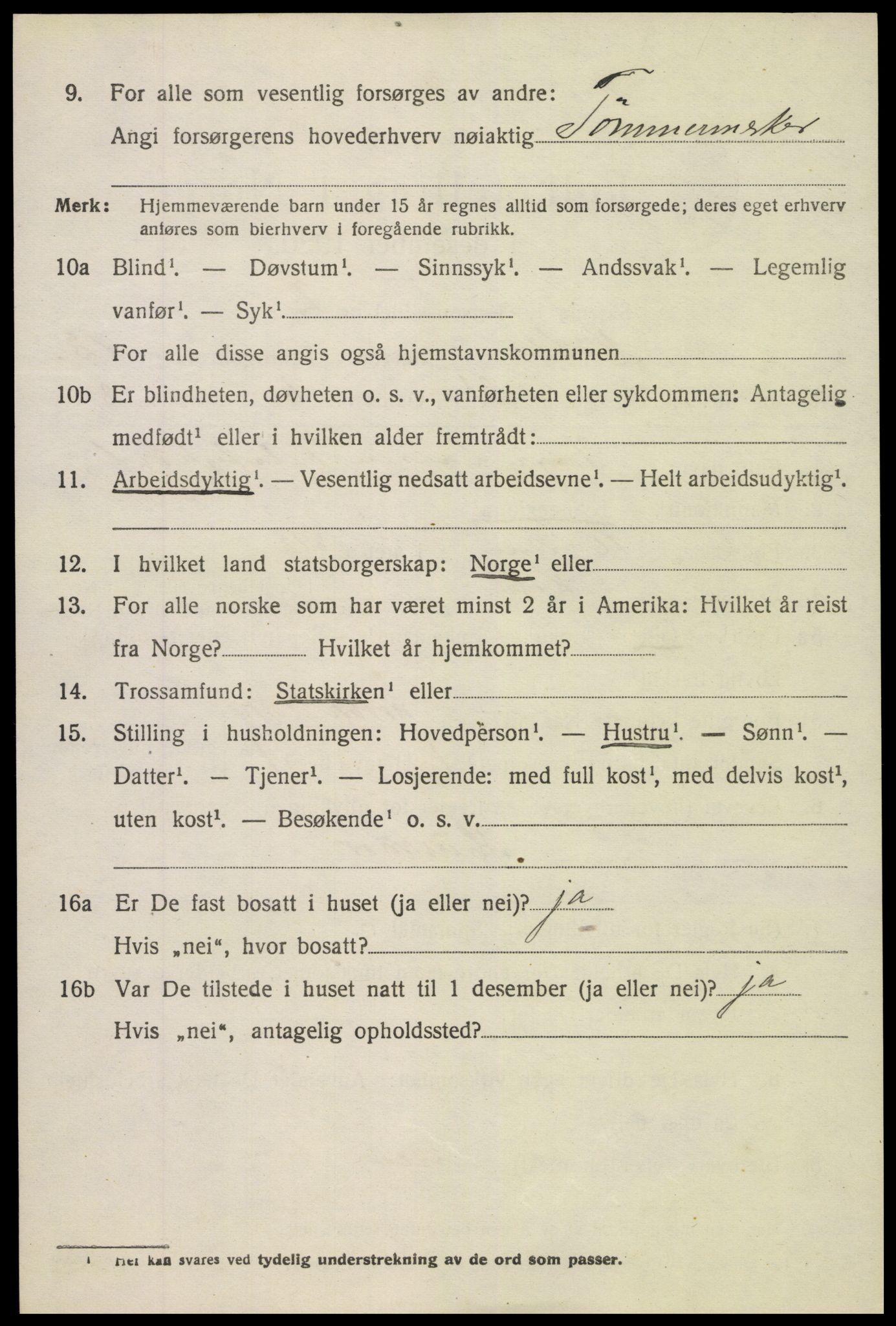 SAK, 1920 census for Holt, 1920, p. 7957