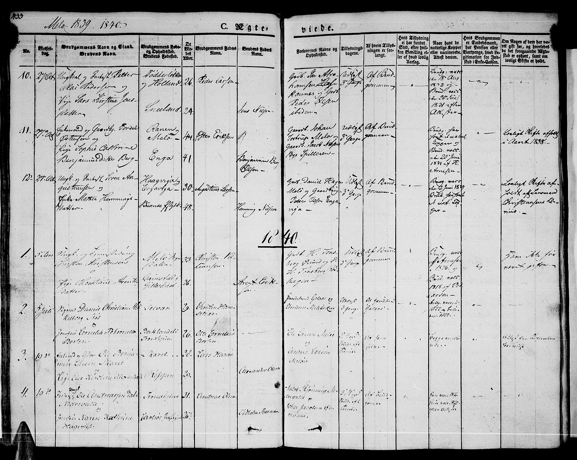 Ministerialprotokoller, klokkerbøker og fødselsregistre - Nordland, SAT/A-1459/841/L0600: Parish register (official) no. 841A07 /2, 1824-1843, p. 433