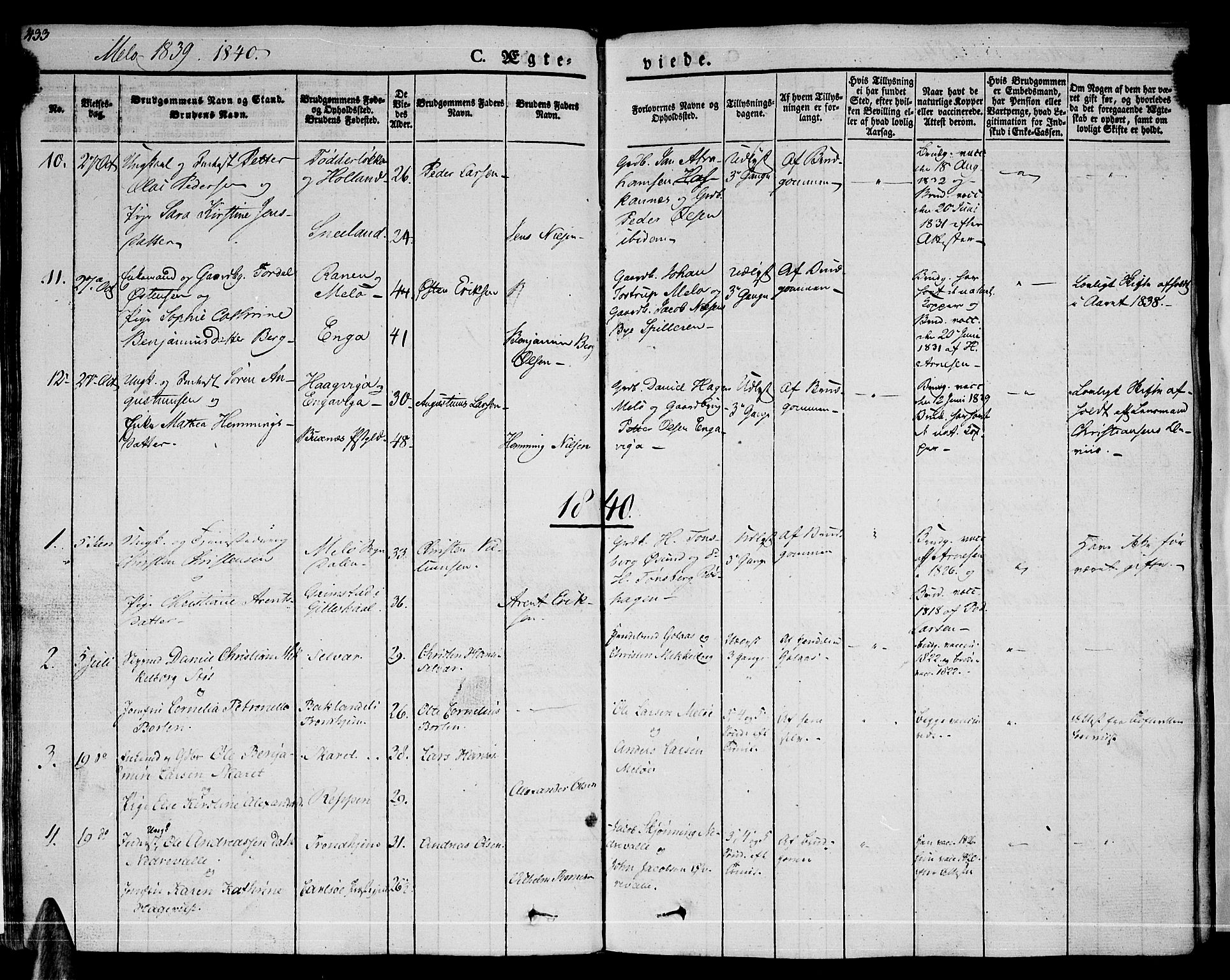 Ministerialprotokoller, klokkerbøker og fødselsregistre - Nordland, AV/SAT-A-1459/841/L0600: Parish register (official) no. 841A07 /2, 1824-1843, p. 433