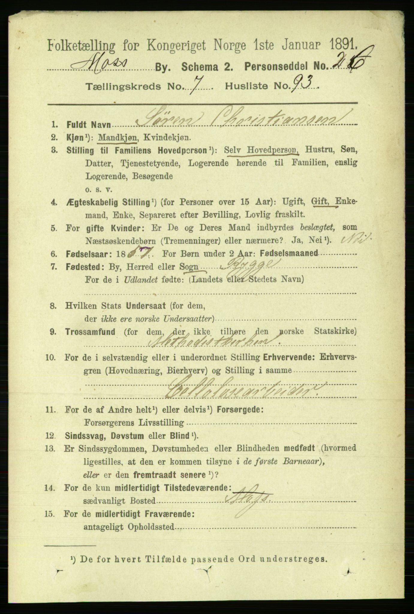 RA, 1891 census for 0104 Moss, 1891, p. 4704