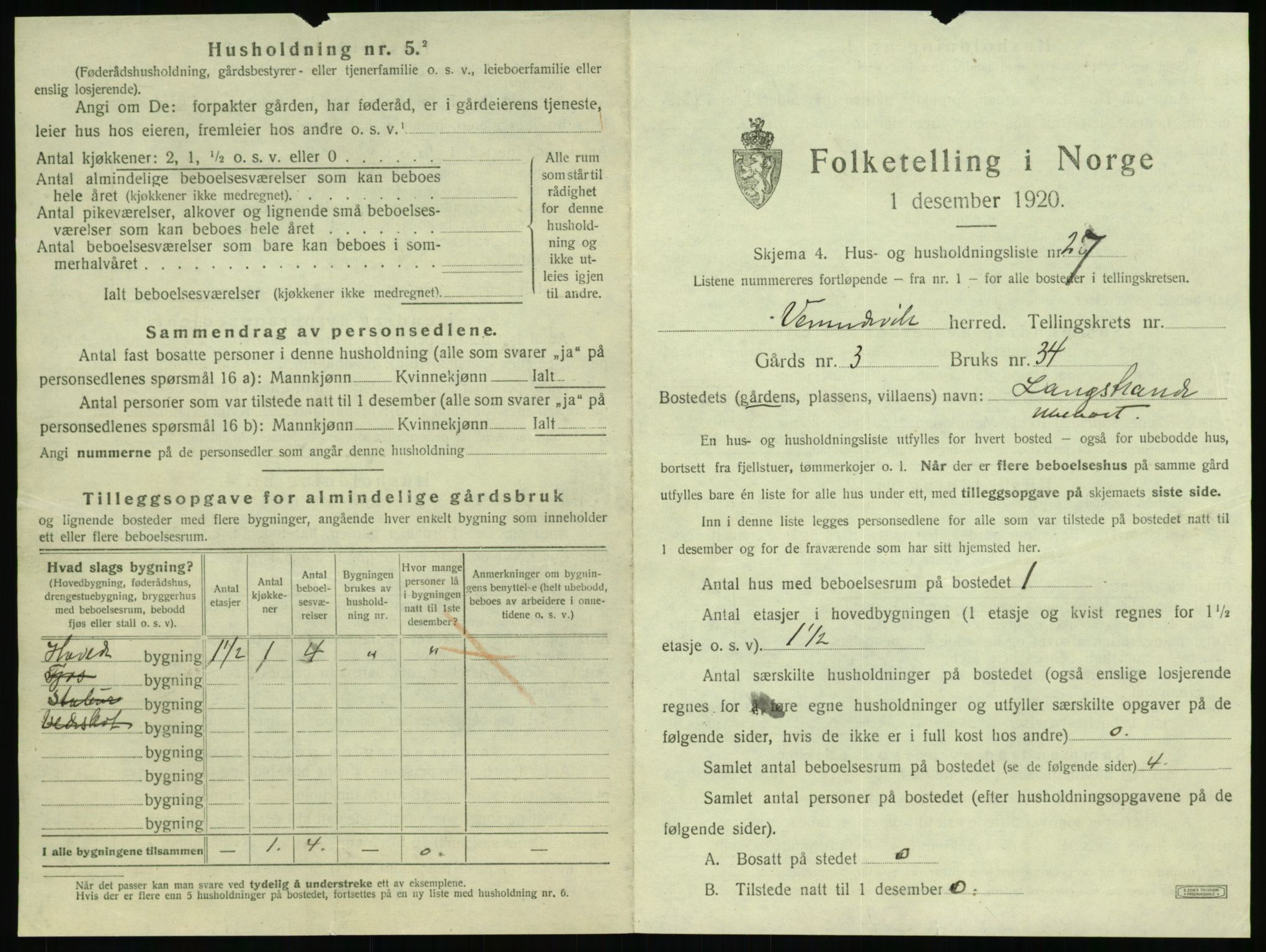 SAT, 1920 census for Vemundvik, 1920, p. 559