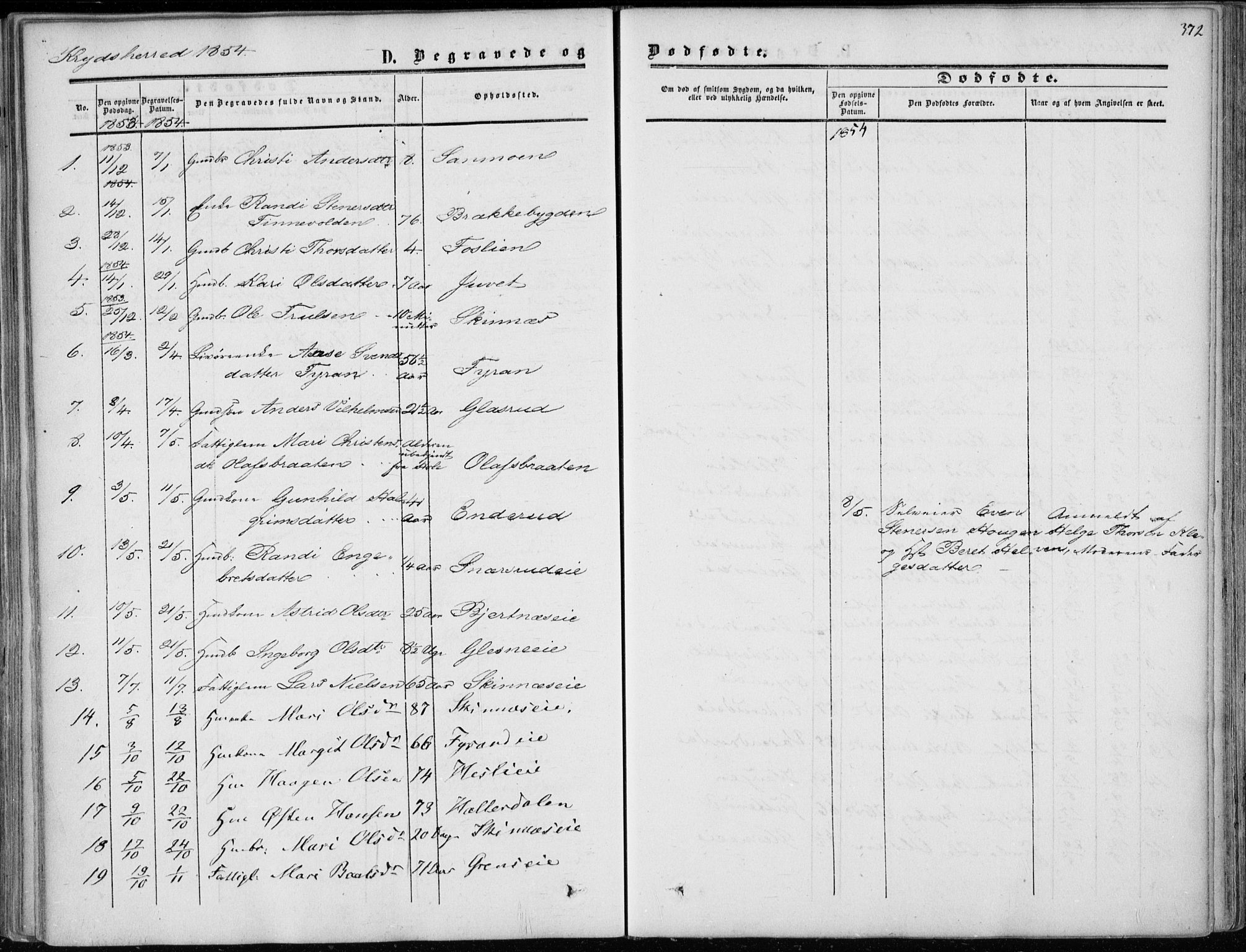 Sigdal kirkebøker, AV/SAKO-A-245/F/Fa/L0008: Parish register (official) no. I 8, 1850-1859, p. 372