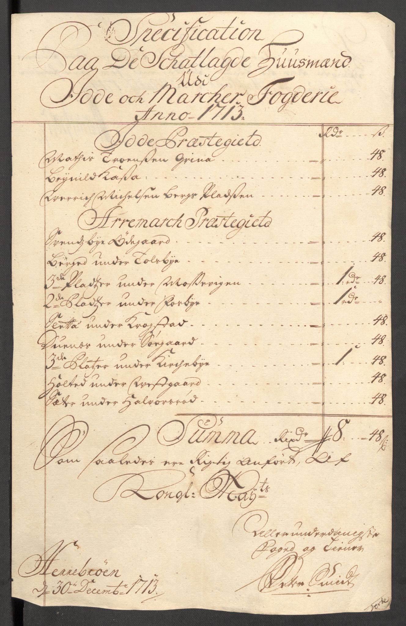 Rentekammeret inntil 1814, Reviderte regnskaper, Fogderegnskap, AV/RA-EA-4092/R01/L0022: Fogderegnskap Idd og Marker, 1713-1714, p. 76