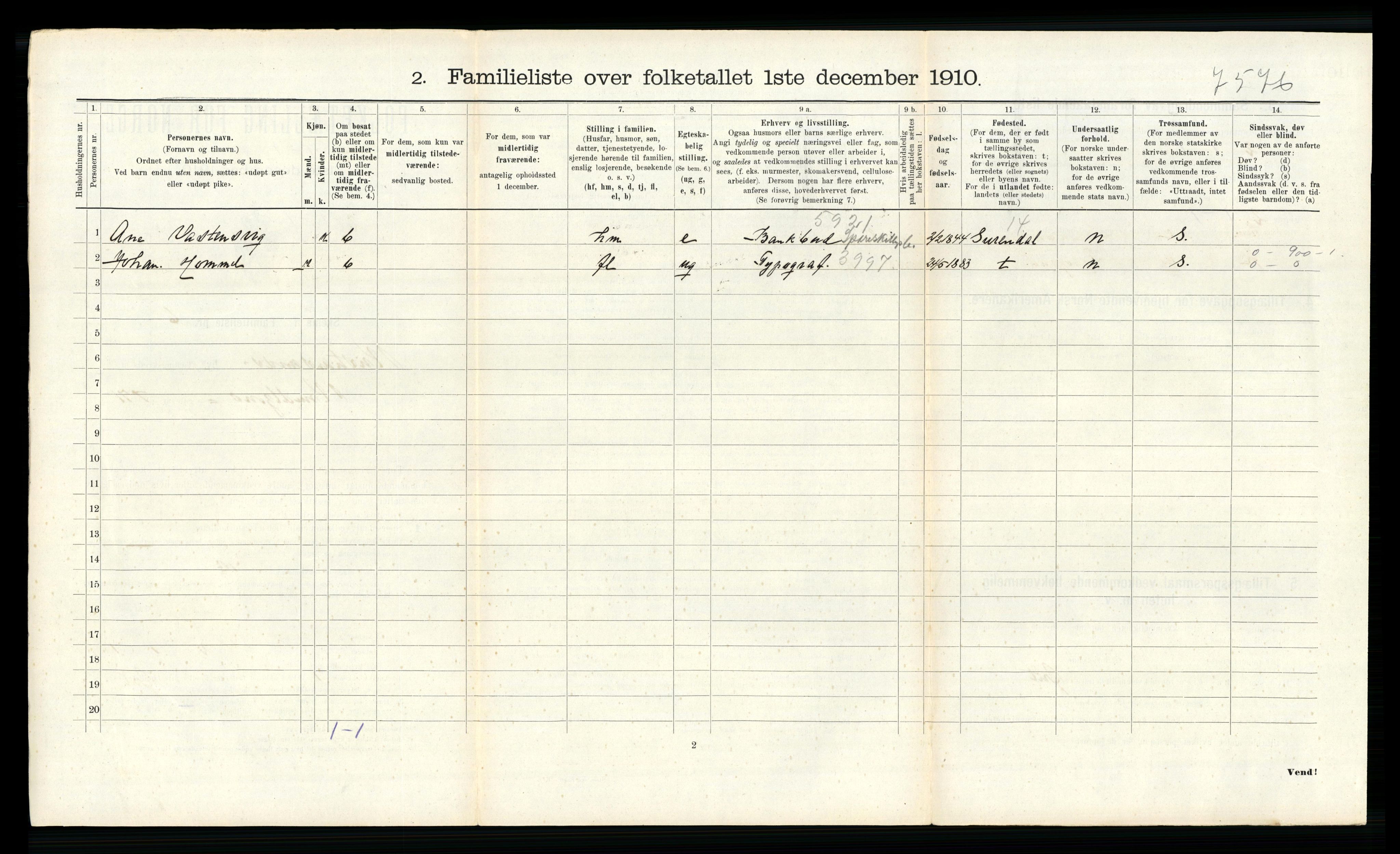 RA, 1910 census for Kristiansund, 1910, p. 422