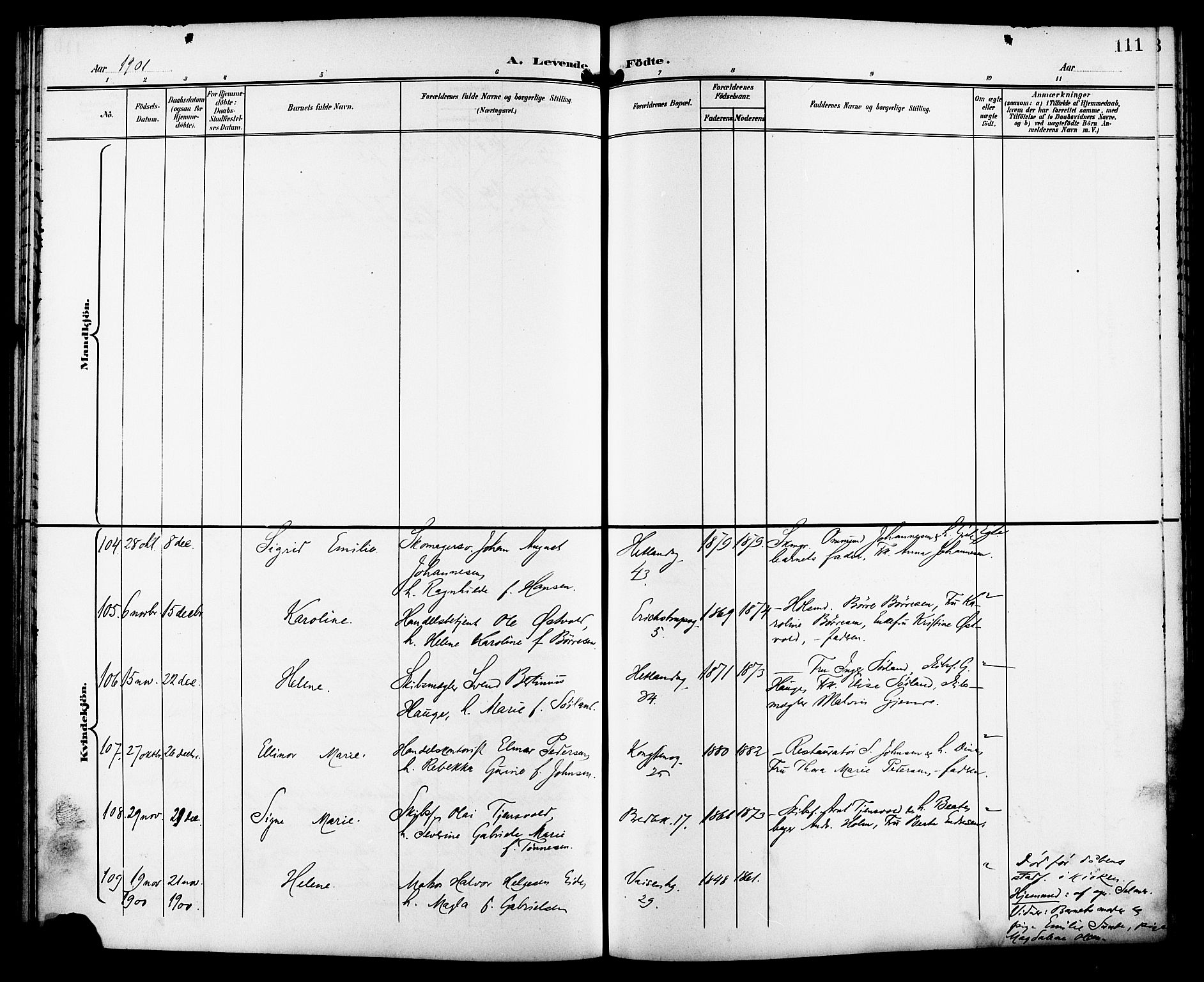 St. Petri sokneprestkontor, AV/SAST-A-101813/001/30/30BB/L0008: Parish register (copy) no. B 8, 1897-1905, p. 111