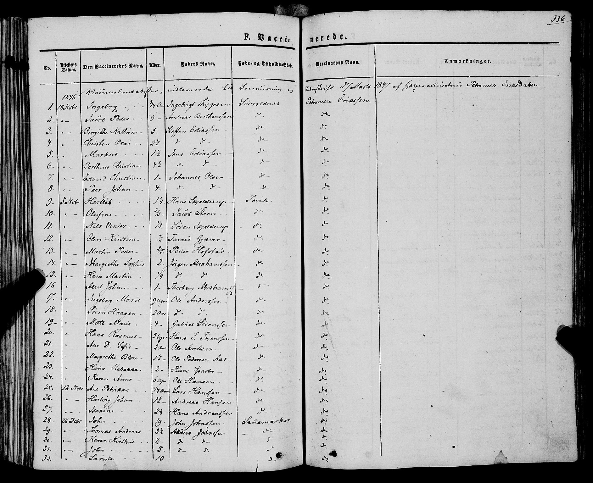 Trondenes sokneprestkontor, SATØ/S-1319/H/Ha/L0009kirke: Parish register (official) no. 9, 1841-1852, p. 336
