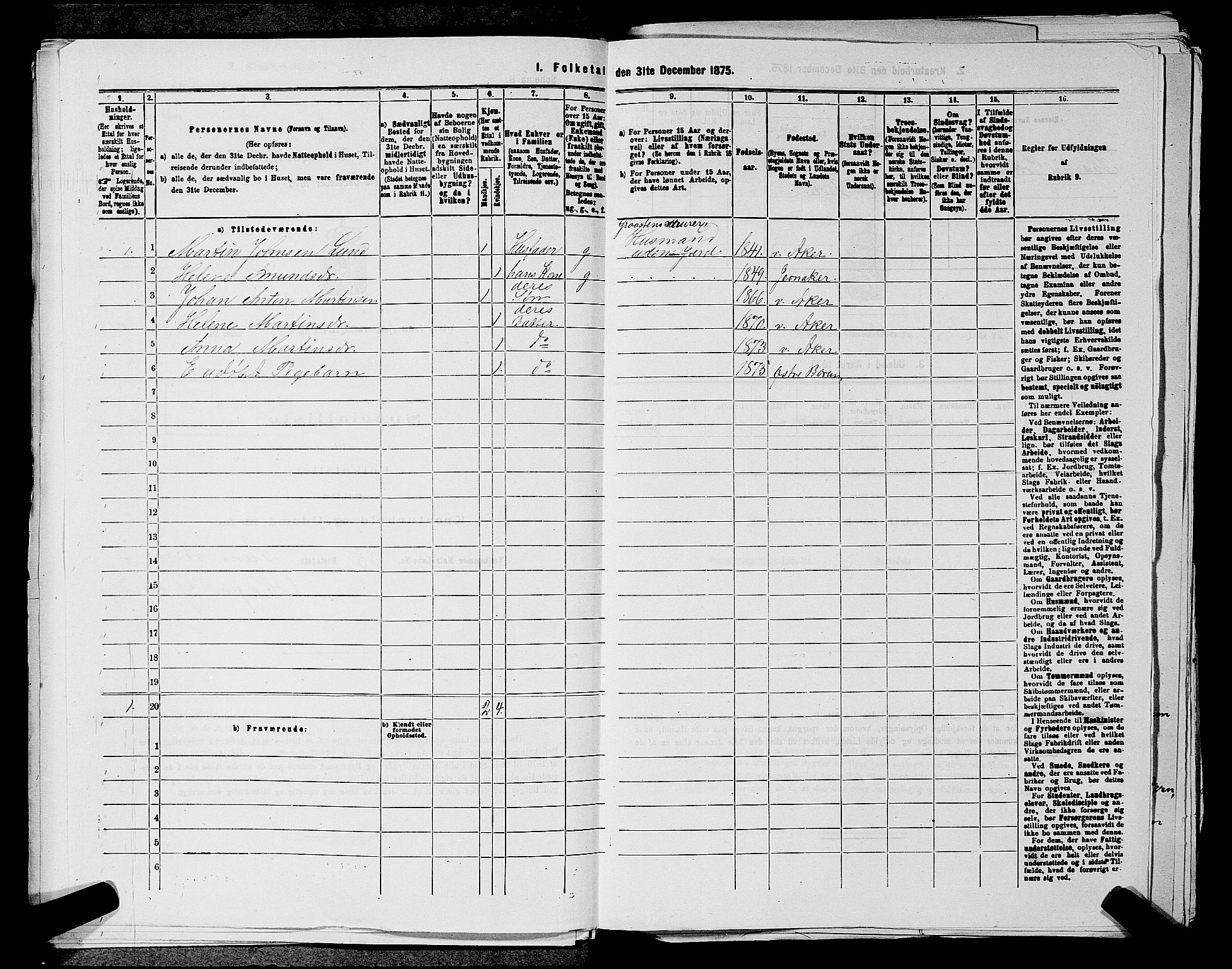 RA, 1875 census for 0220P Asker, 1875, p. 1904