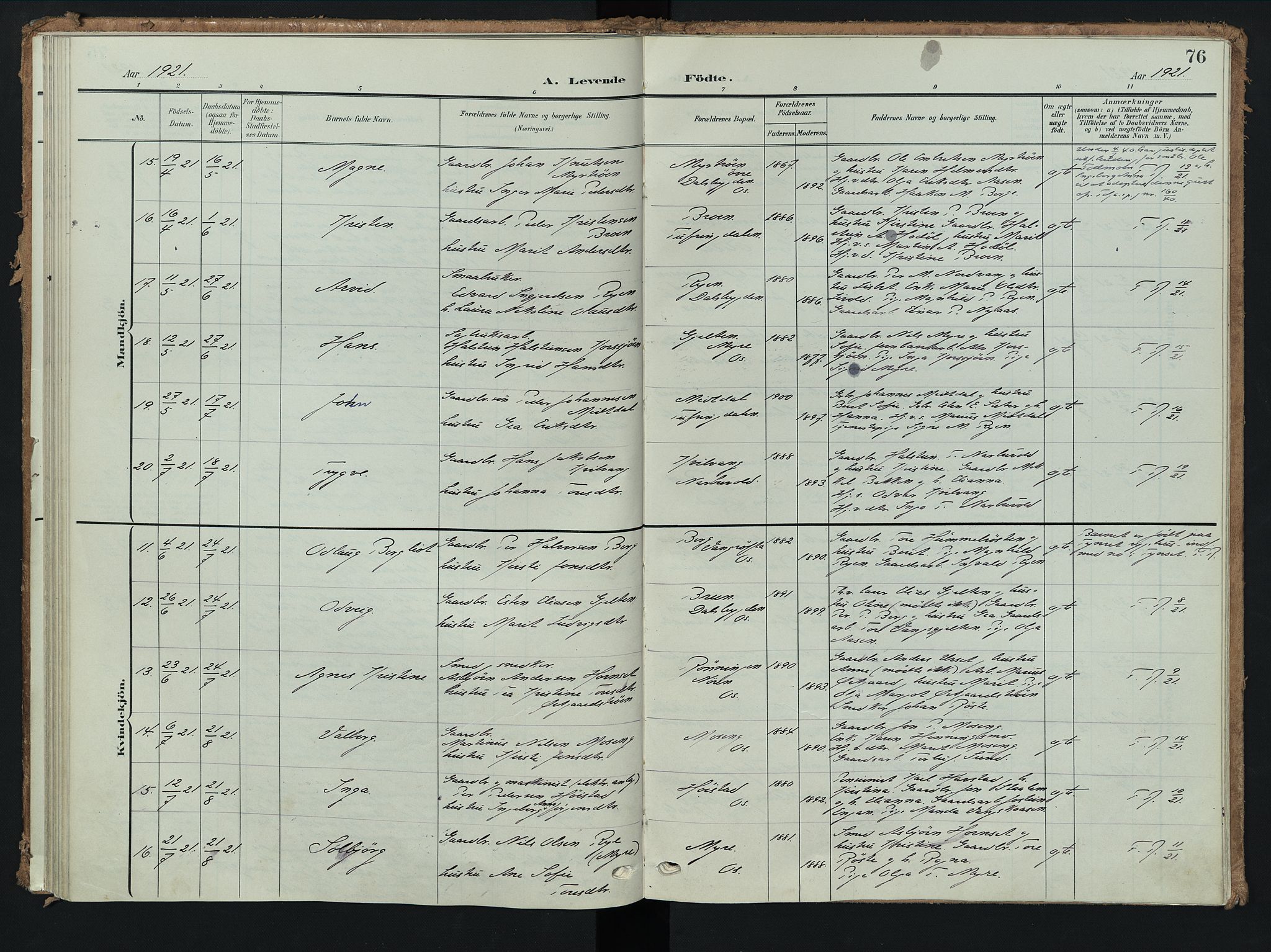 Tolga prestekontor, AV/SAH-PREST-062/K/L0009: Parish register (official) no. 9, 1903-1928, p. 76