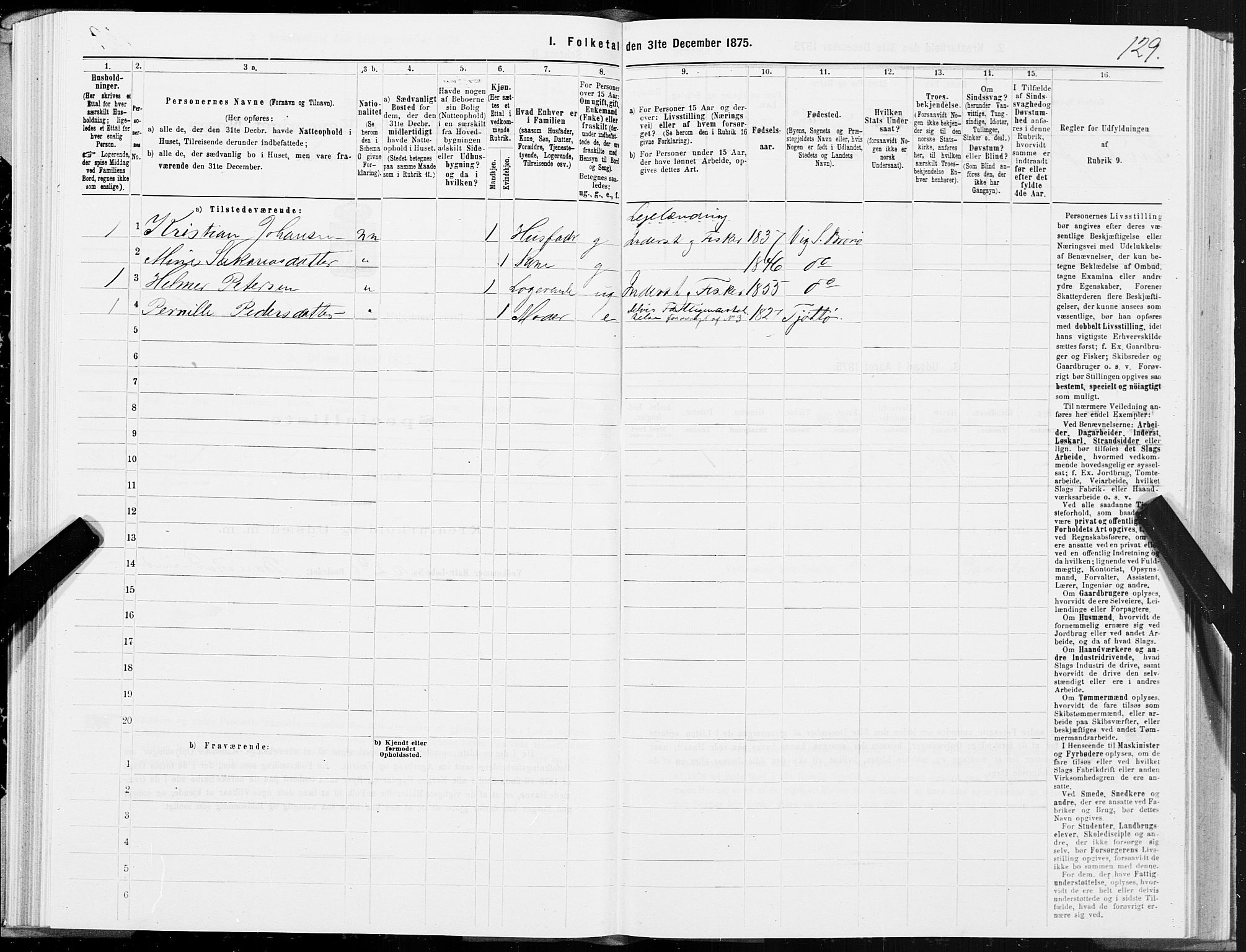 SAT, 1875 census for 1814P Brønnøy, 1875, p. 1129