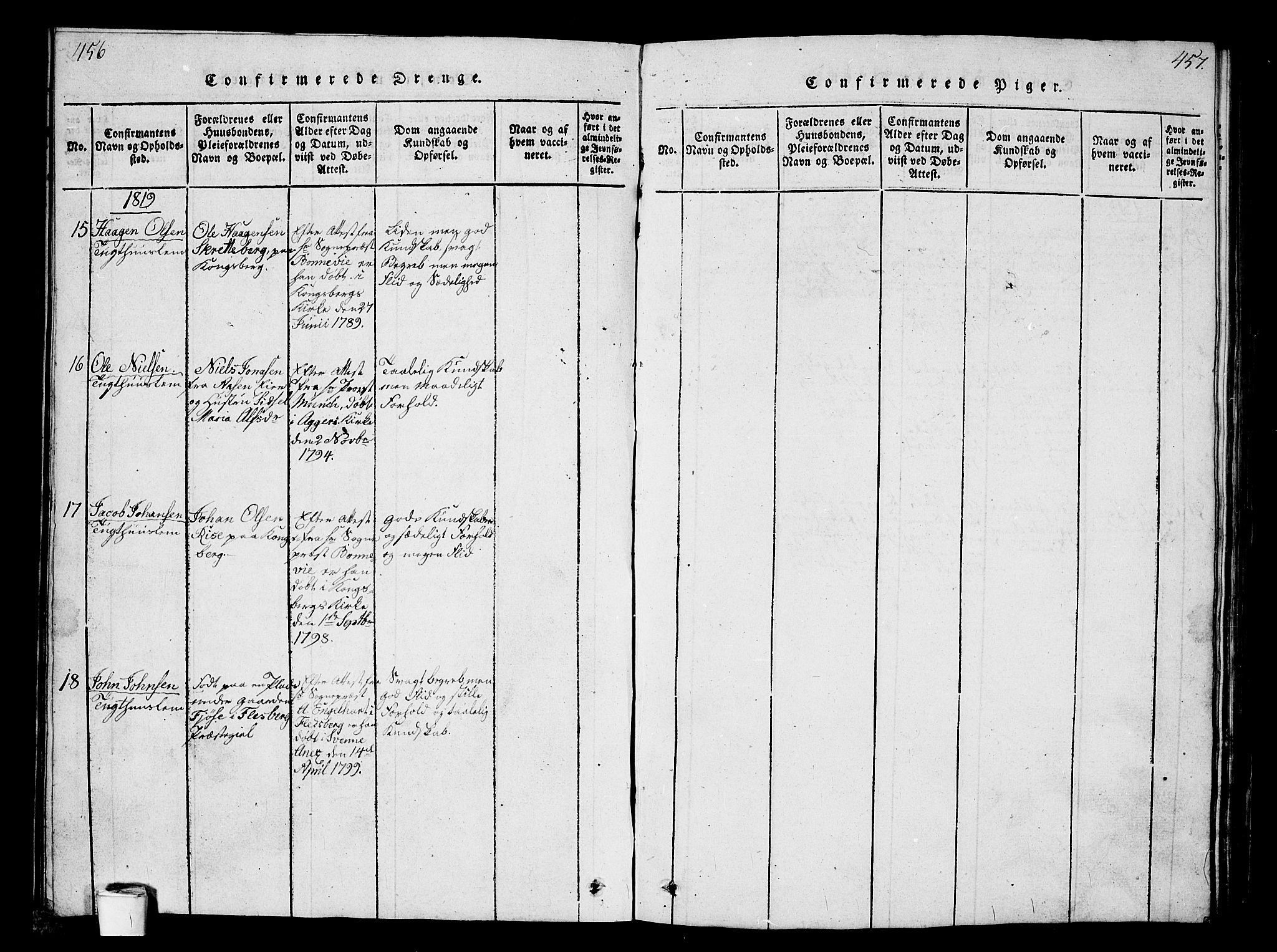Kristiania tukthusprest Kirkebøker, SAO/A-10881/G/Ga/L0001: Parish register (copy) no. 1, 1818-1857, p. 456-457
