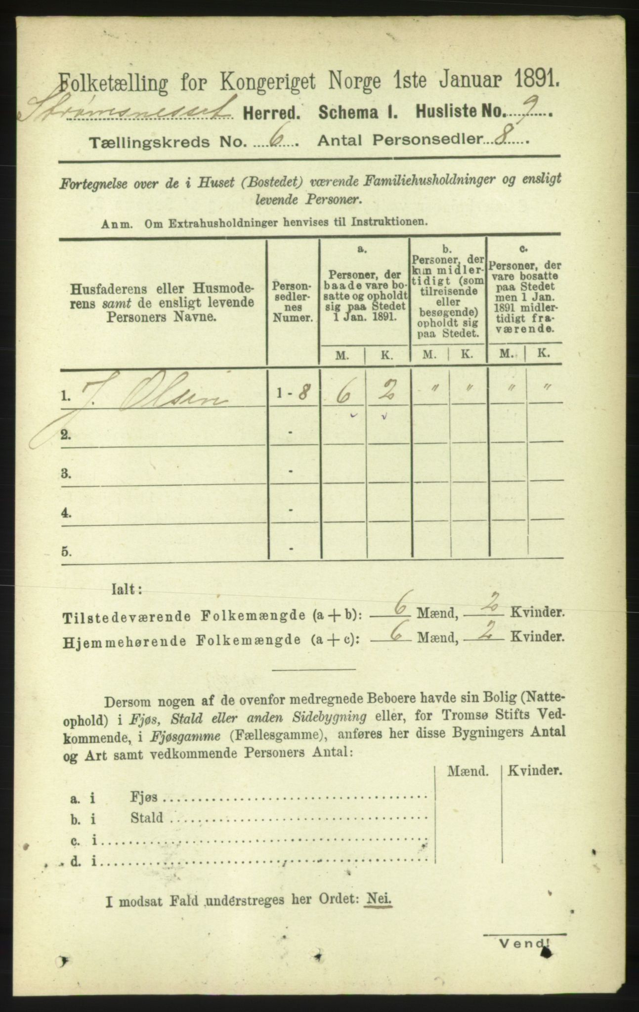 RA, 1891 census for 1559 Straumsnes, 1891, p. 1163