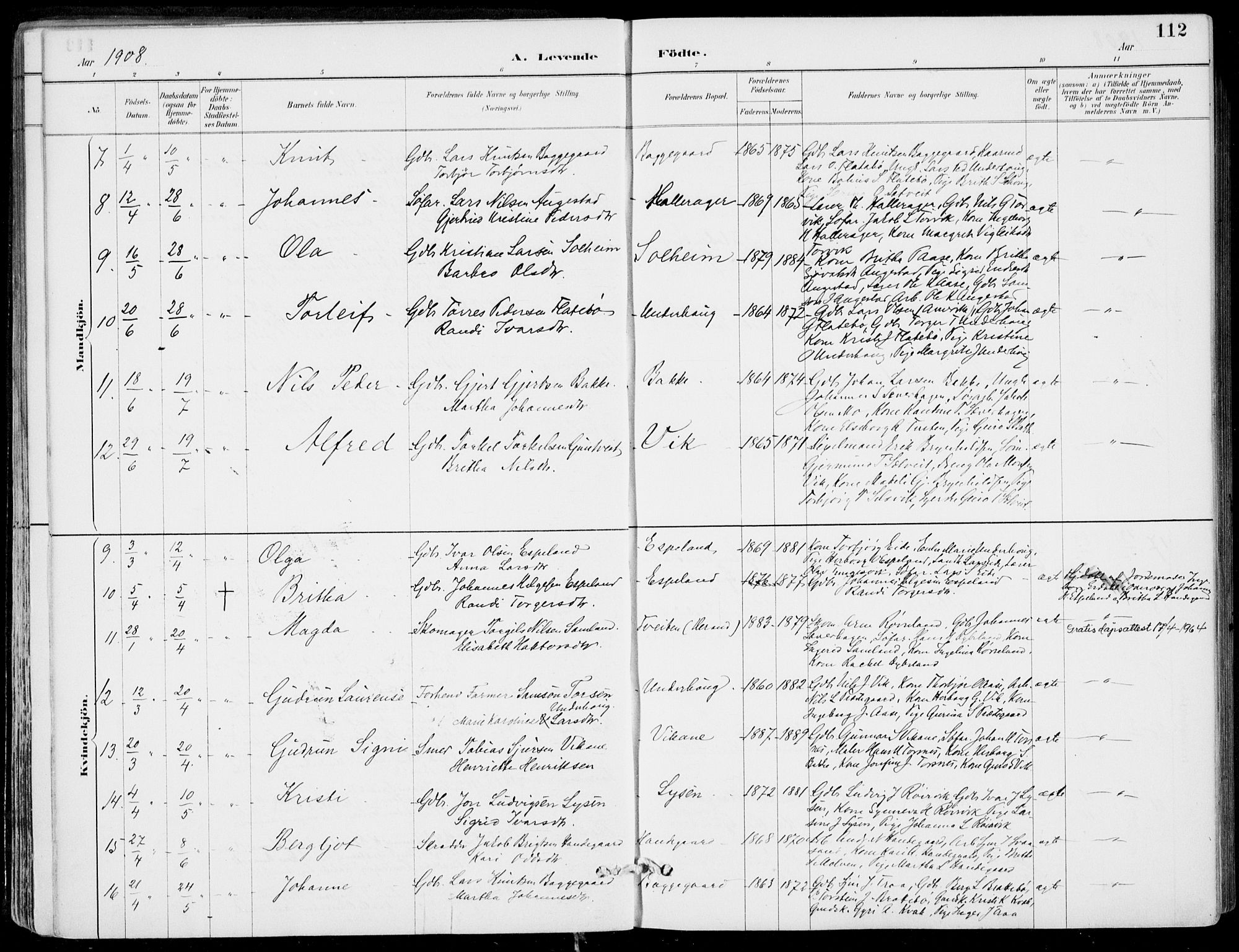 Strandebarm sokneprestembete, SAB/A-78401/H/Haa: Parish register (official) no. E  1, 1886-1908, p. 112