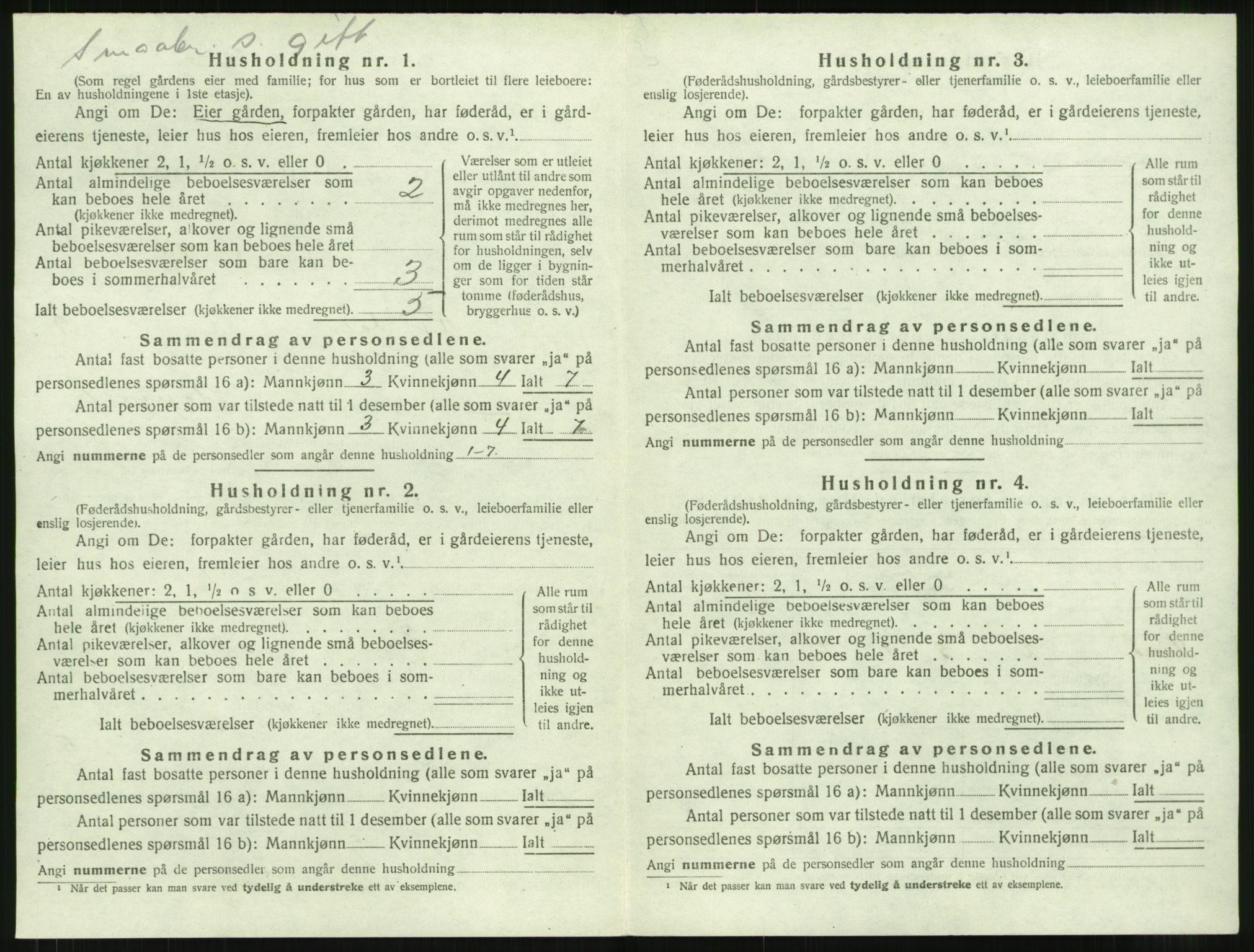 SAT, 1920 census for Rindal, 1920, p. 723