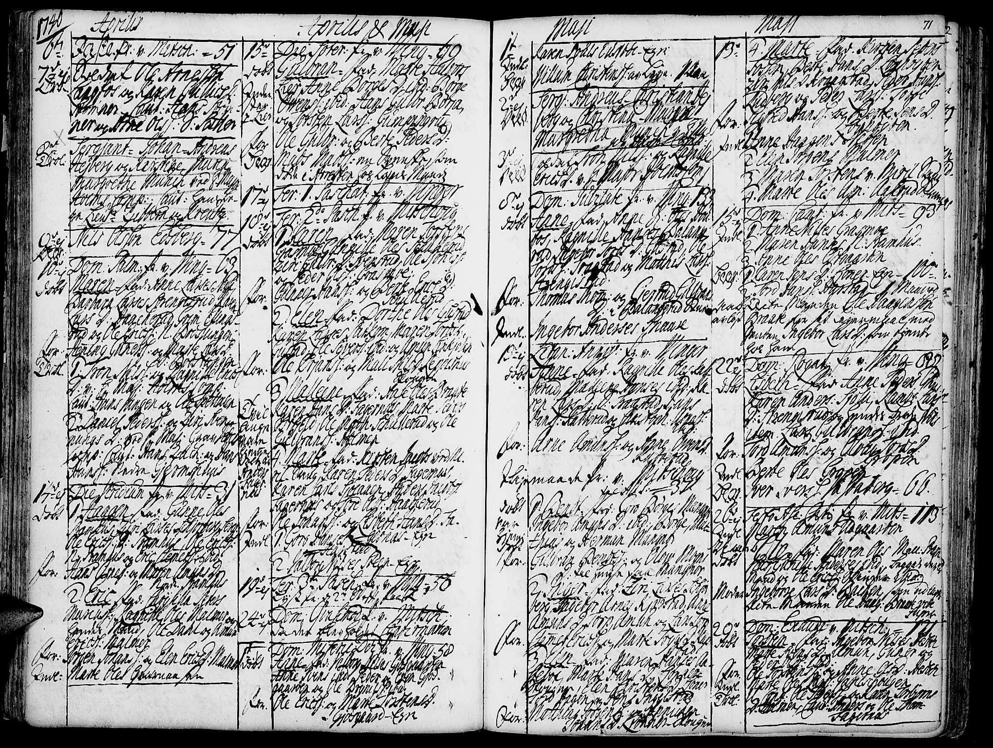 Vinger prestekontor, AV/SAH-PREST-024/H/Ha/Haa/L0002: Parish register (official) no. 2, 1730-1751, p. 71