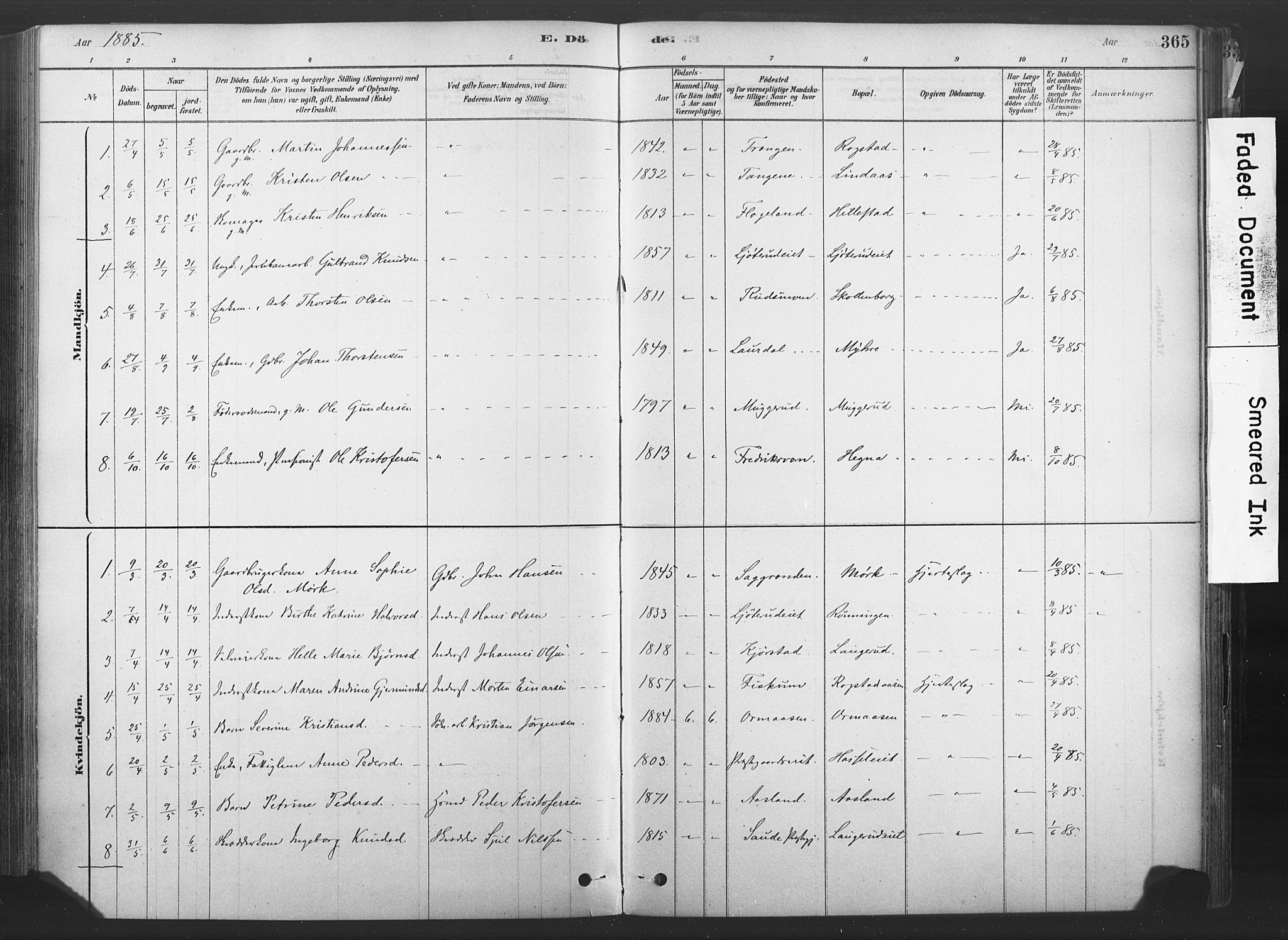 Sandsvær kirkebøker, AV/SAKO-A-244/F/Fd/L0001: Parish register (official) no. IV 1, 1878-1906, p. 365