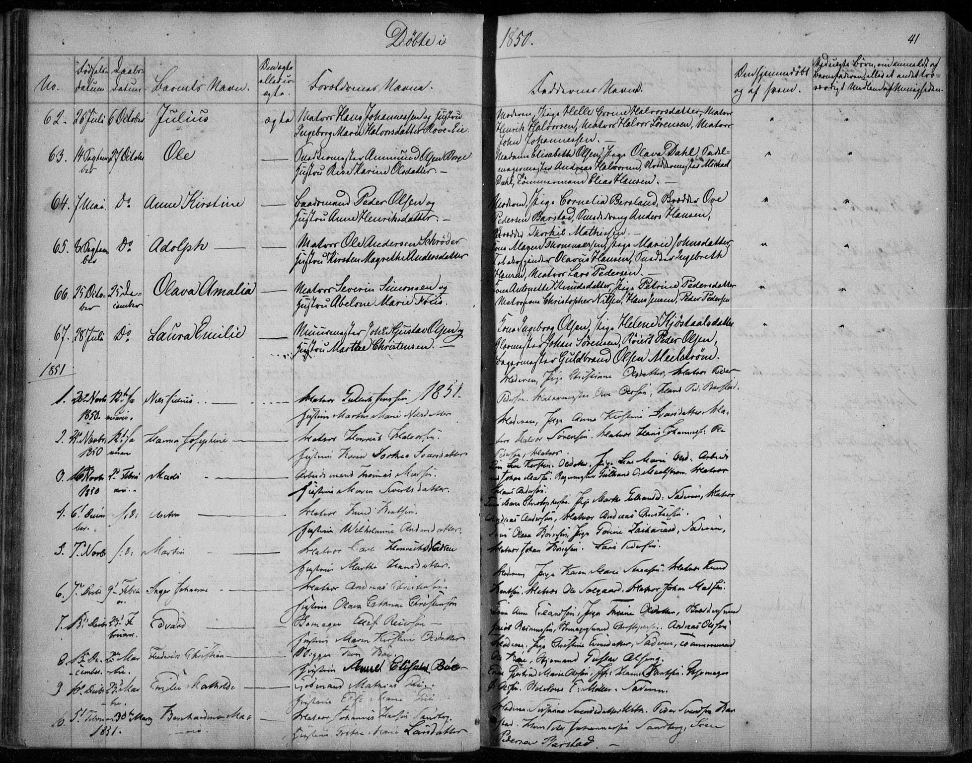 Holmestrand kirkebøker, SAKO/A-346/F/Fa/L0002: Parish register (official) no. 2, 1840-1866, p. 41