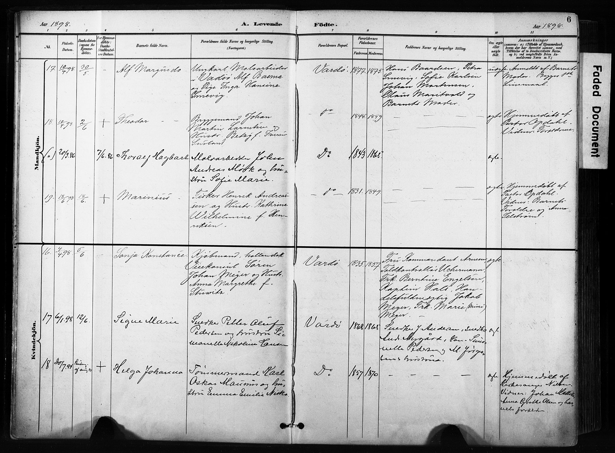 Vardø sokneprestkontor, AV/SATØ-S-1332/H/Ha/L0010kirke: Parish register (official) no. 10, 1895-1907, p. 6