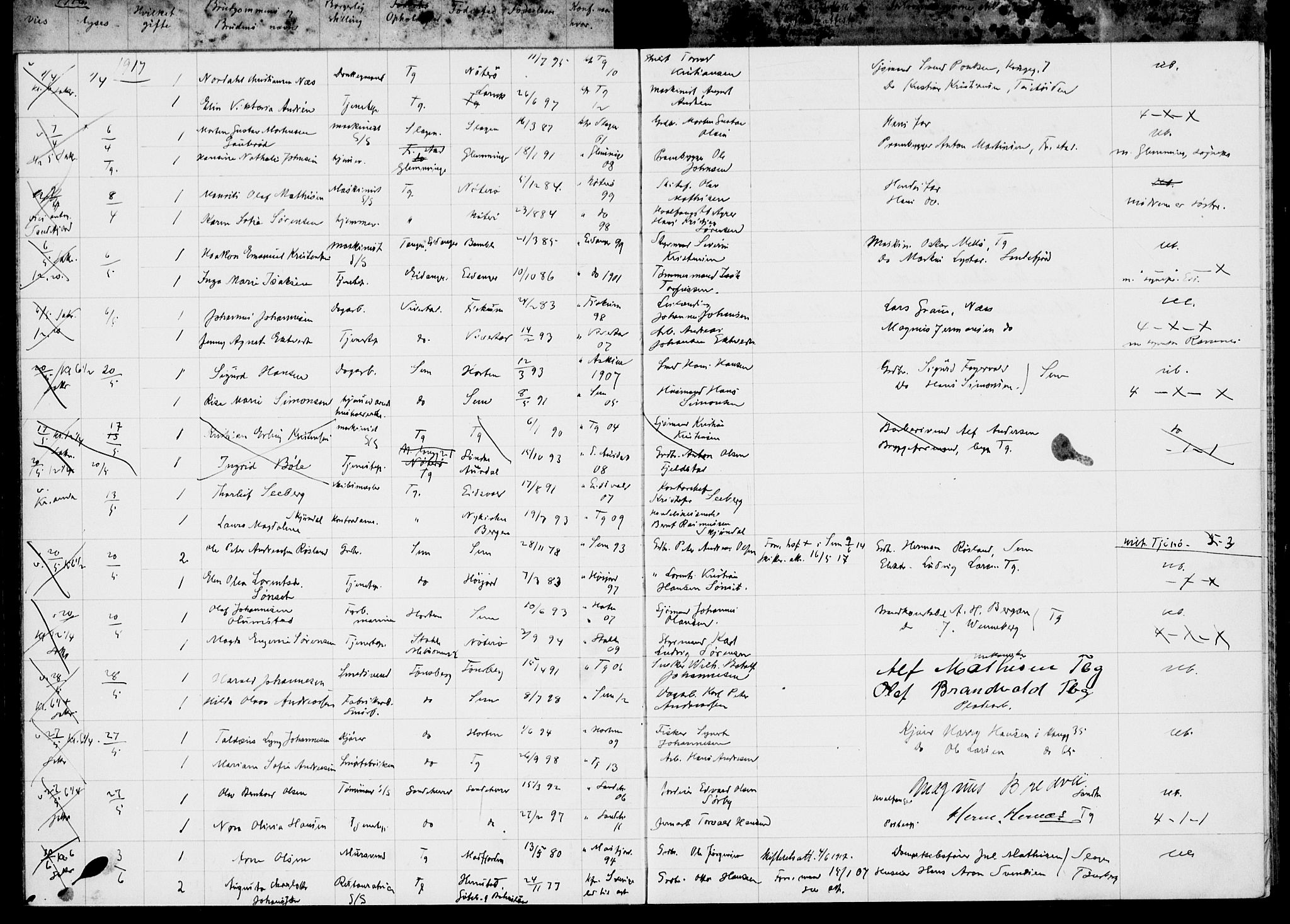 Tønsberg kirkebøker, AV/SAKO-A-330/H/Ha/L0006: Banns register no. 6, 1916-1918