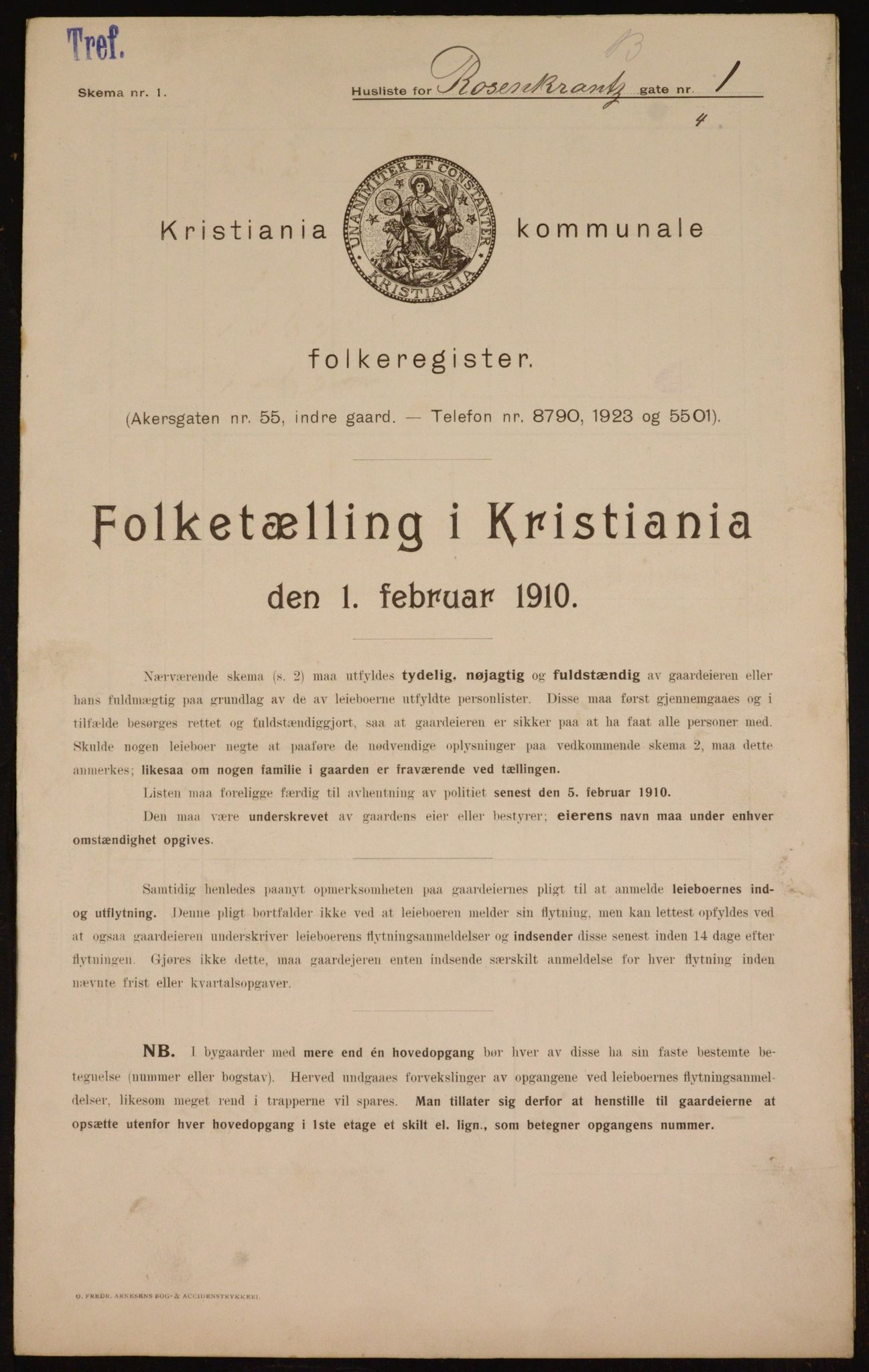 OBA, Municipal Census 1910 for Kristiania, 1910, p. 80076