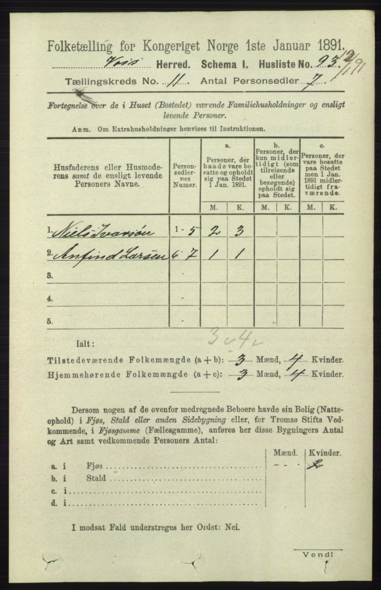 RA, 1891 census for 1235 Voss, 1891, p. 5817