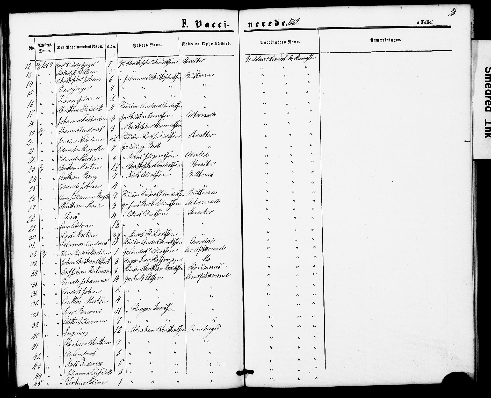 Ministerialprotokoller, klokkerbøker og fødselsregistre - Nordland, SAT/A-1459/827/L0397: Parish register (official) no. 827A09, 1862-1876, p. 24