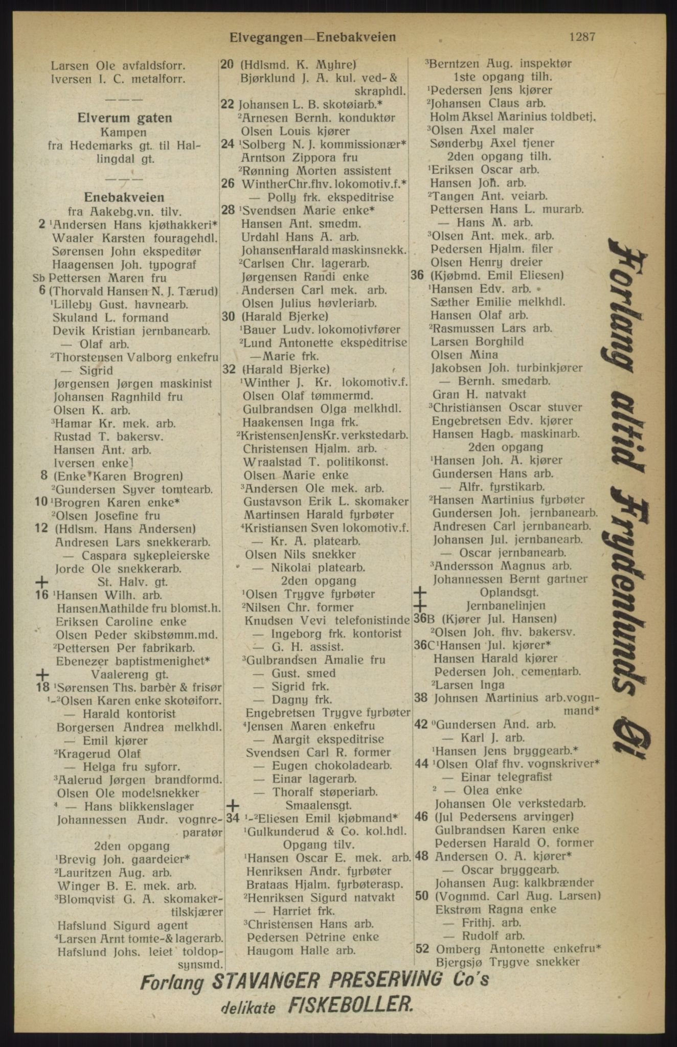 Kristiania/Oslo adressebok, PUBL/-, 1914, p. 1287